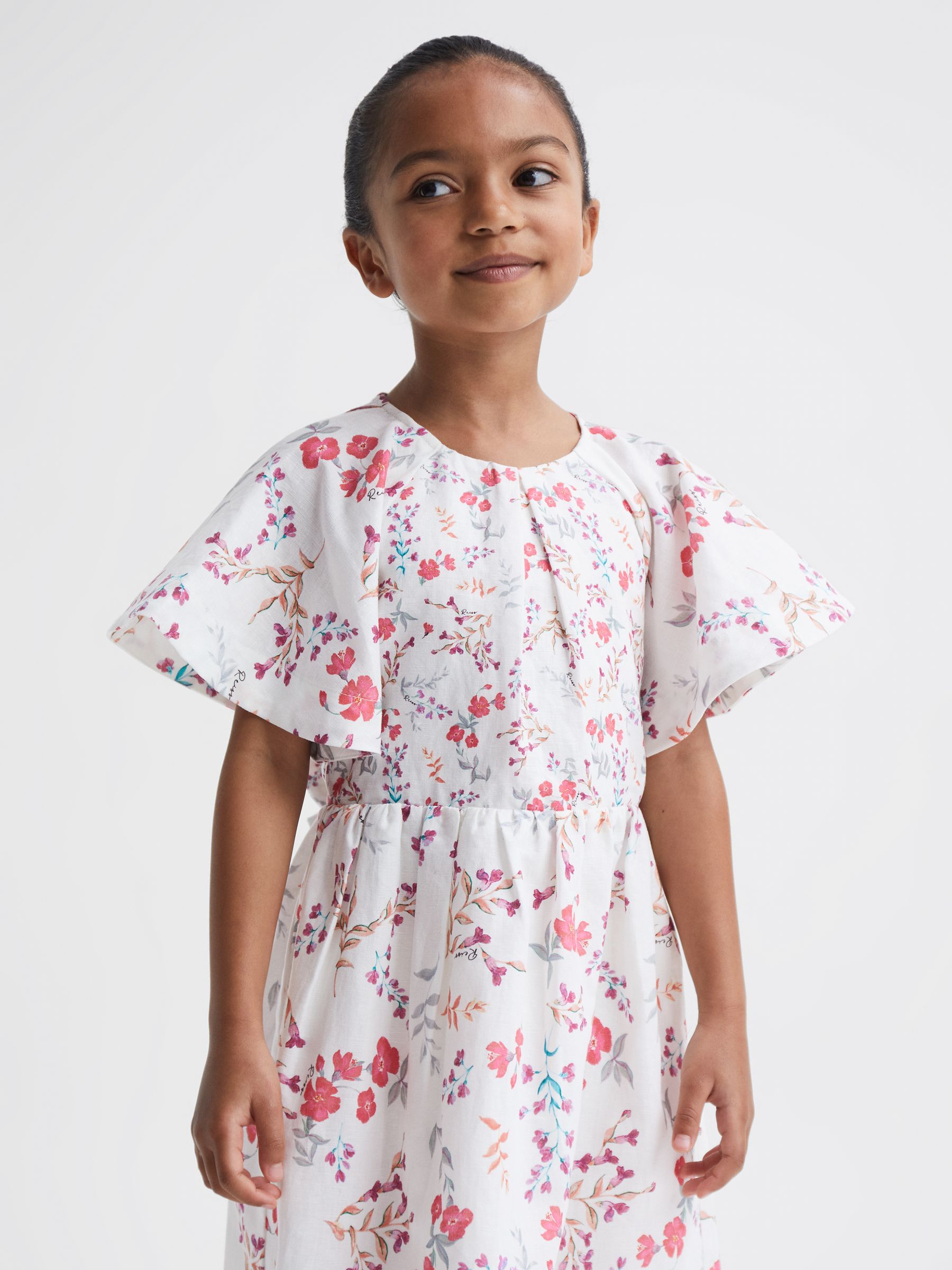 4-9 yrs Print Midi Dress in Multi
