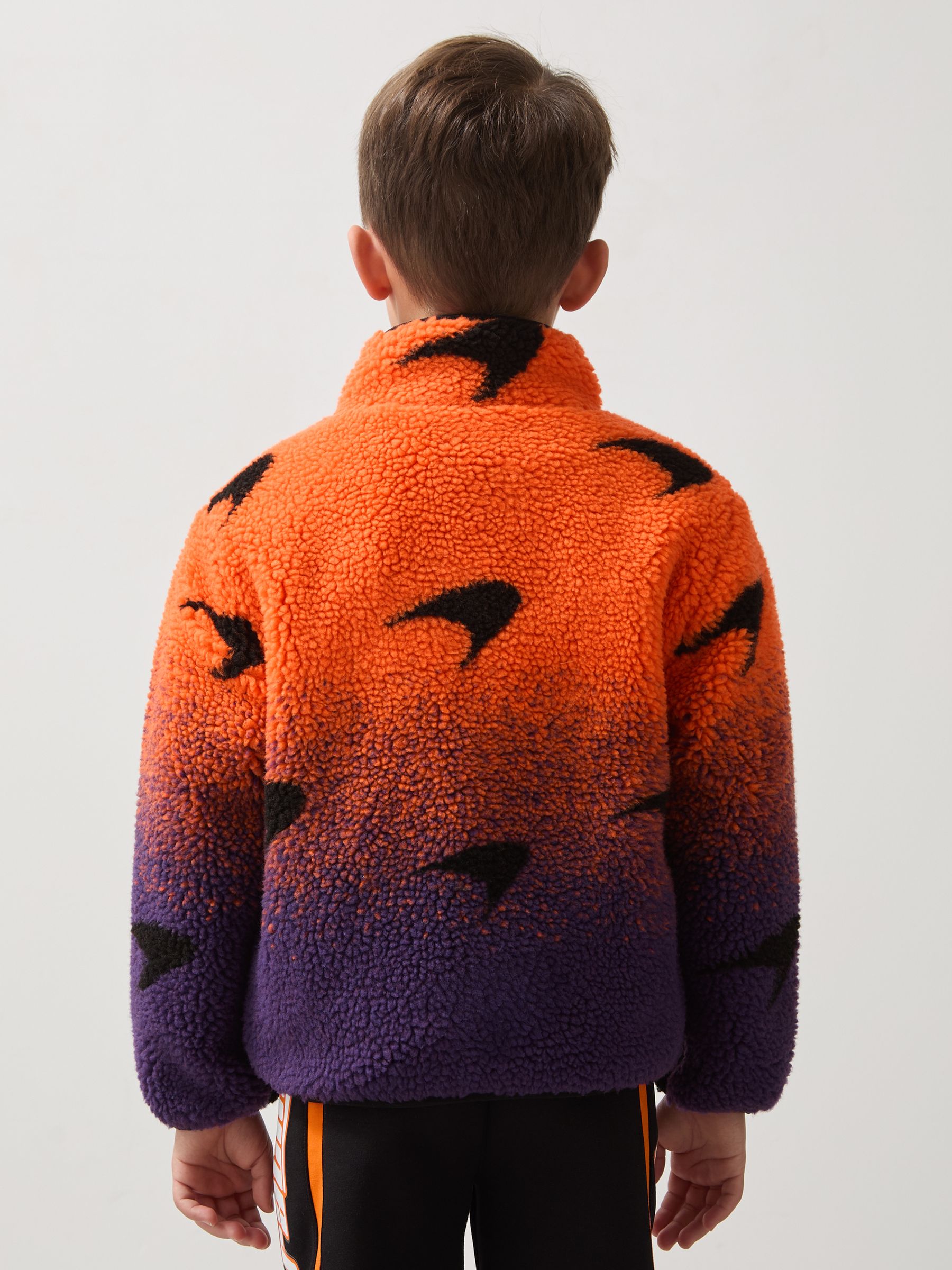 3-9 yrs Unisex Fit McLaren F1 Team Ombré Fleece Jacket in Papaya Orange/Purple