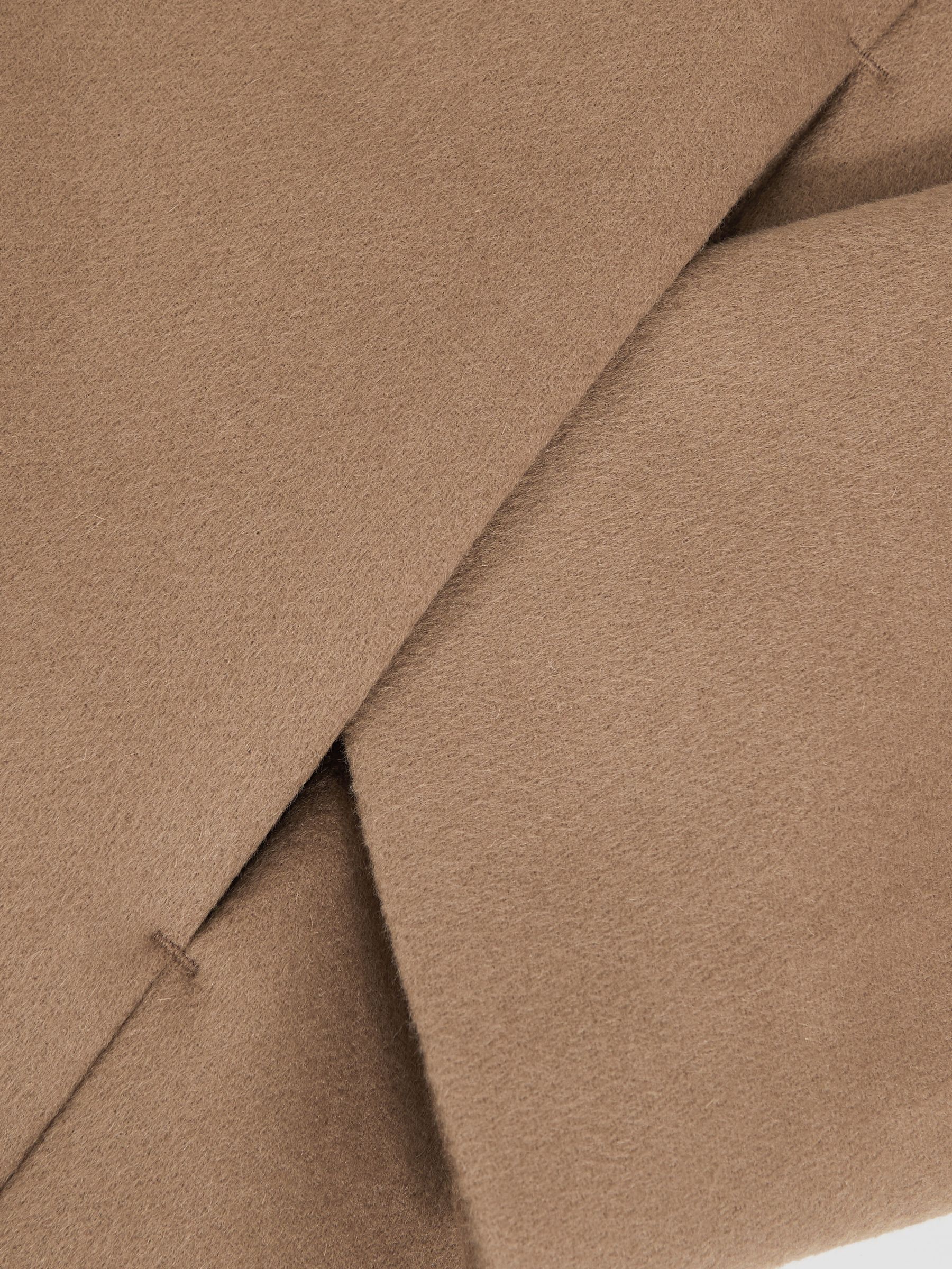 Wool-Blend Single-Breasted Overcoat in Light Brown