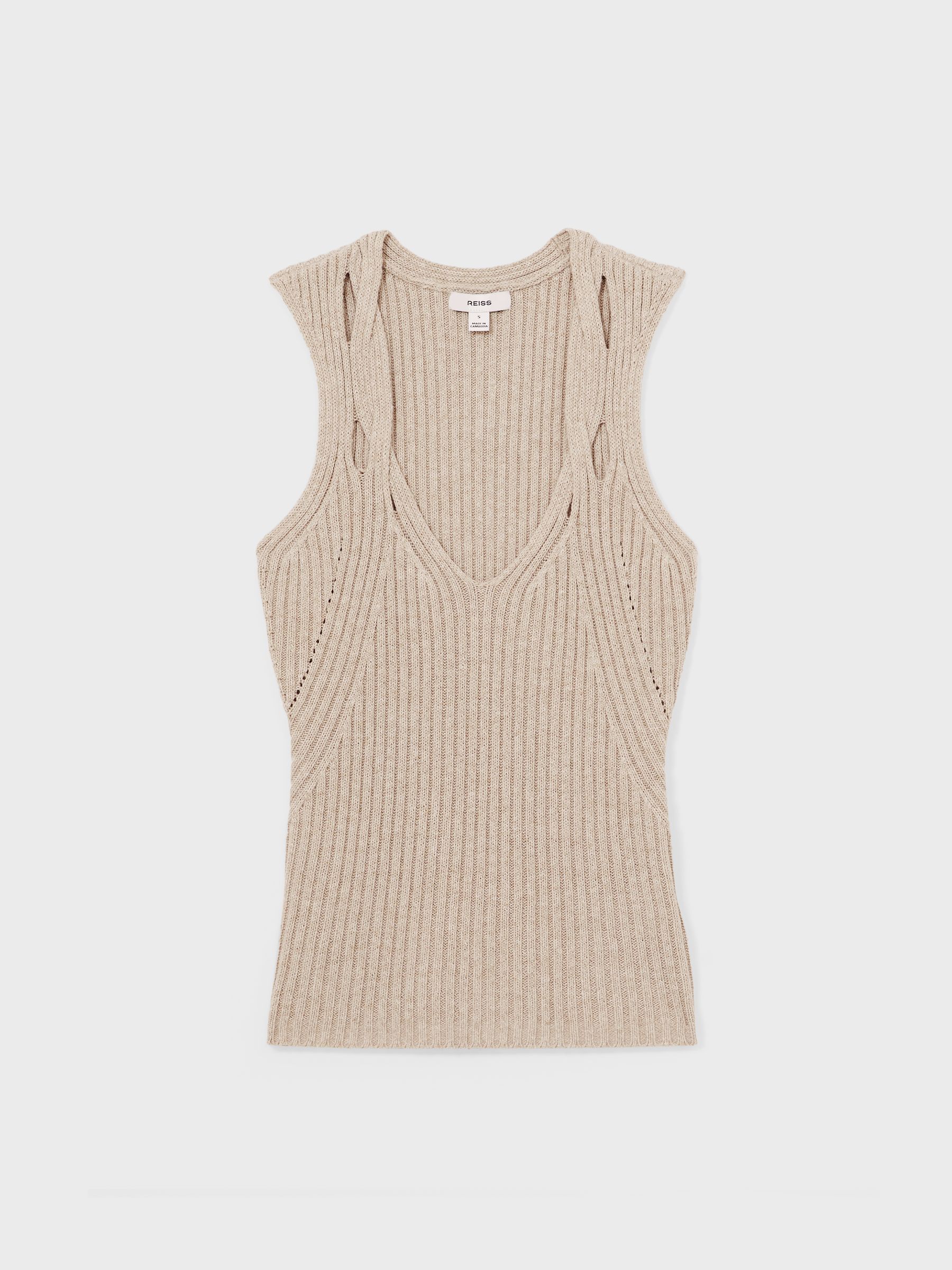 Twist Strap Knit Vest in Neutral
