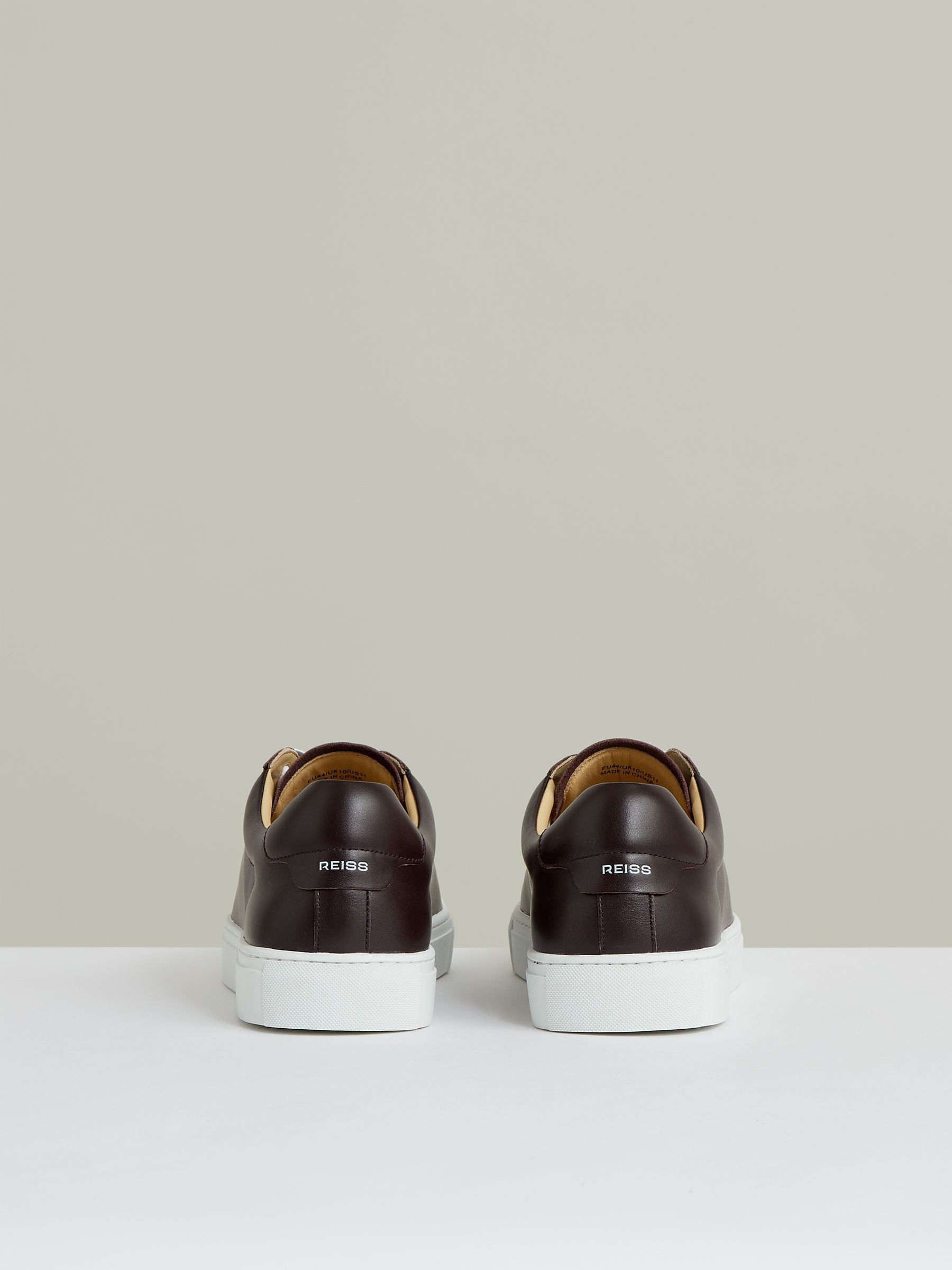 Leather Low-Top Trainers in Plum Purple