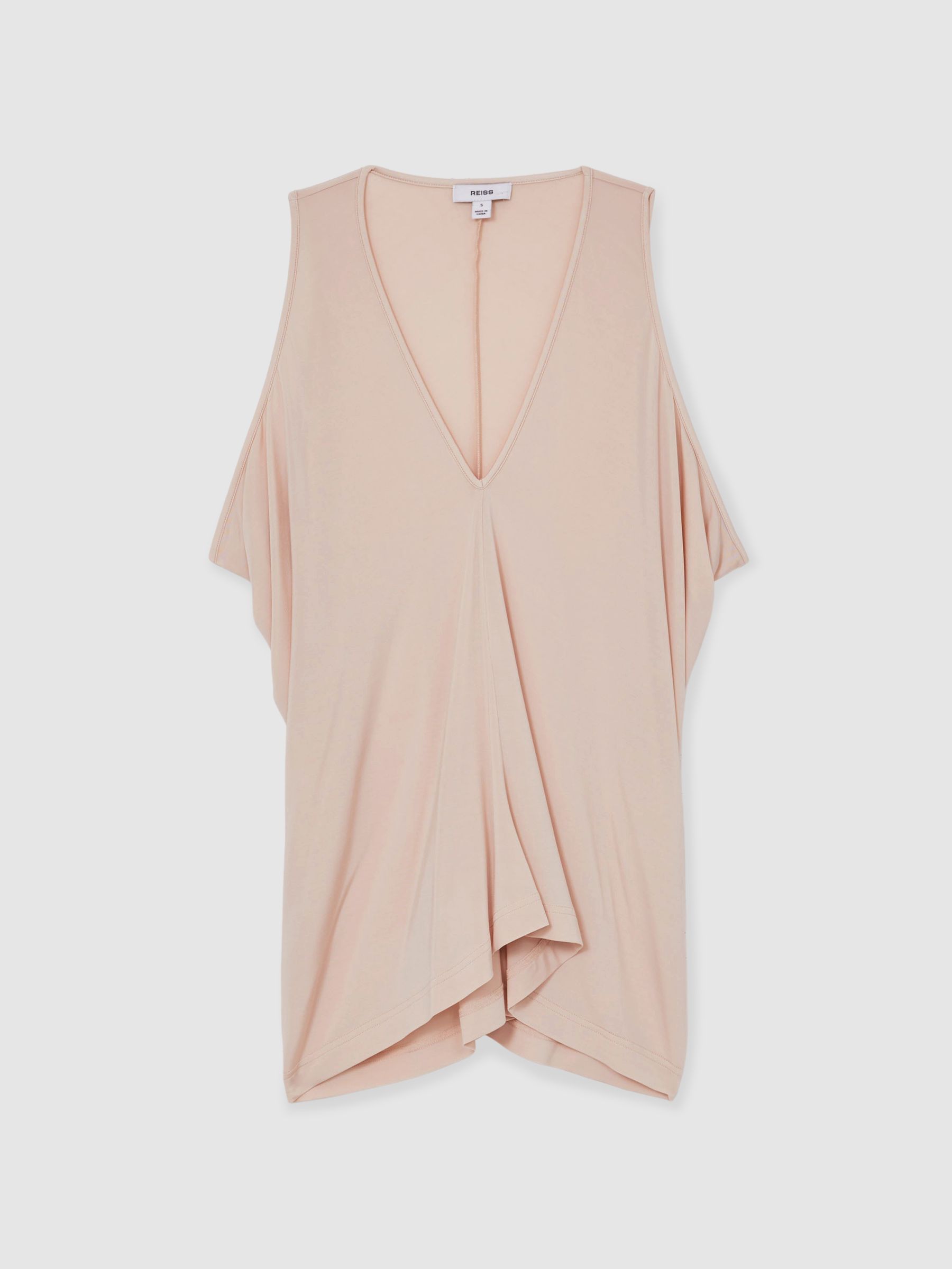 Draped V-Neck Sleeveless Top in Pink