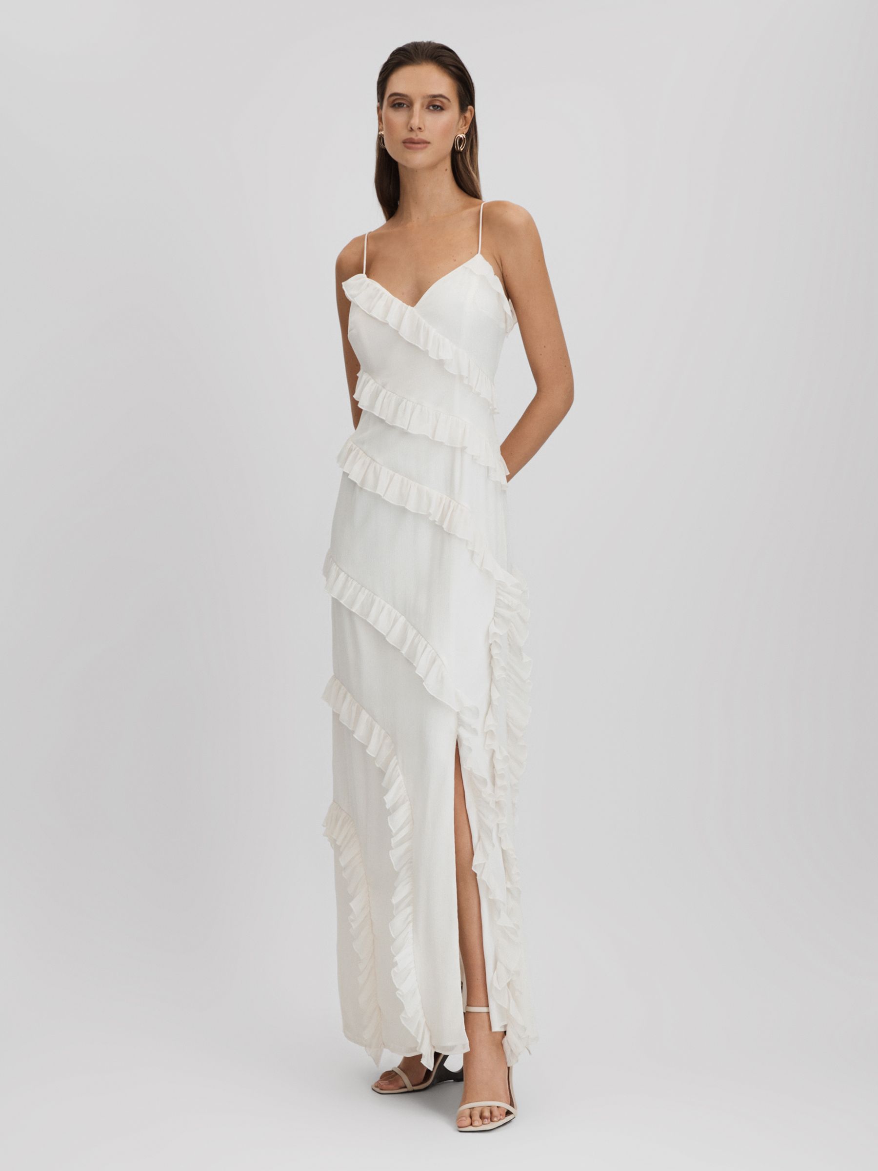 Amur Ruffle Maxi Dress in White