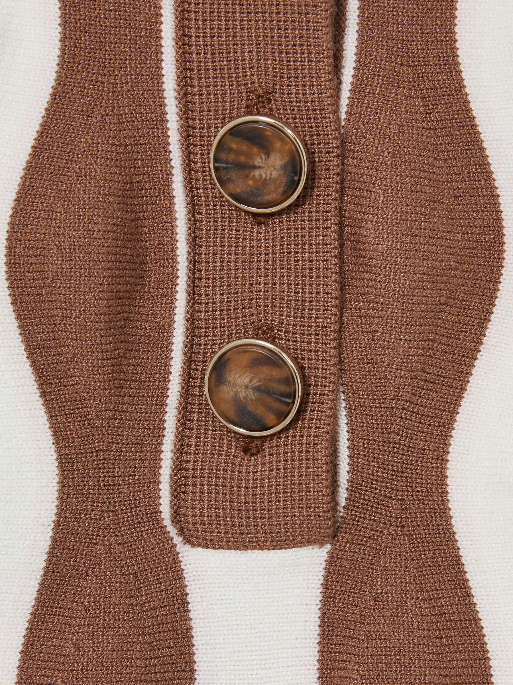 9-13 yrs Zig-Zag Knit Collared Jumper in Ecru