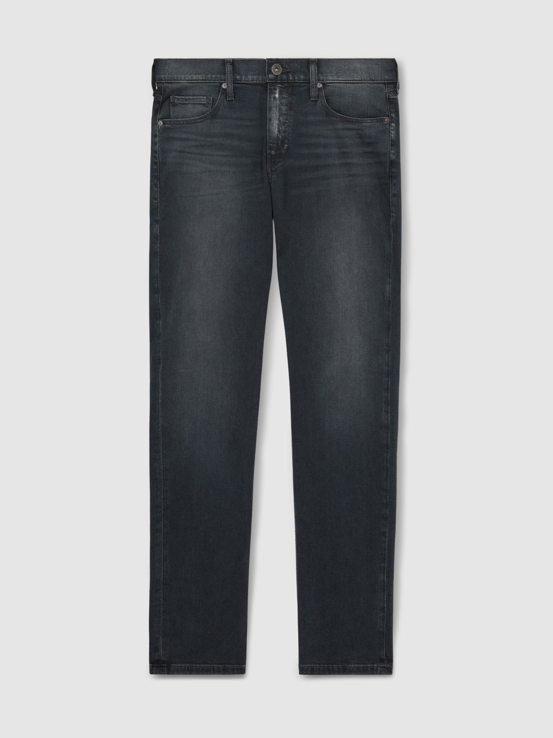 Paige Slim Leg Stretch Jeans in Grey/Navy