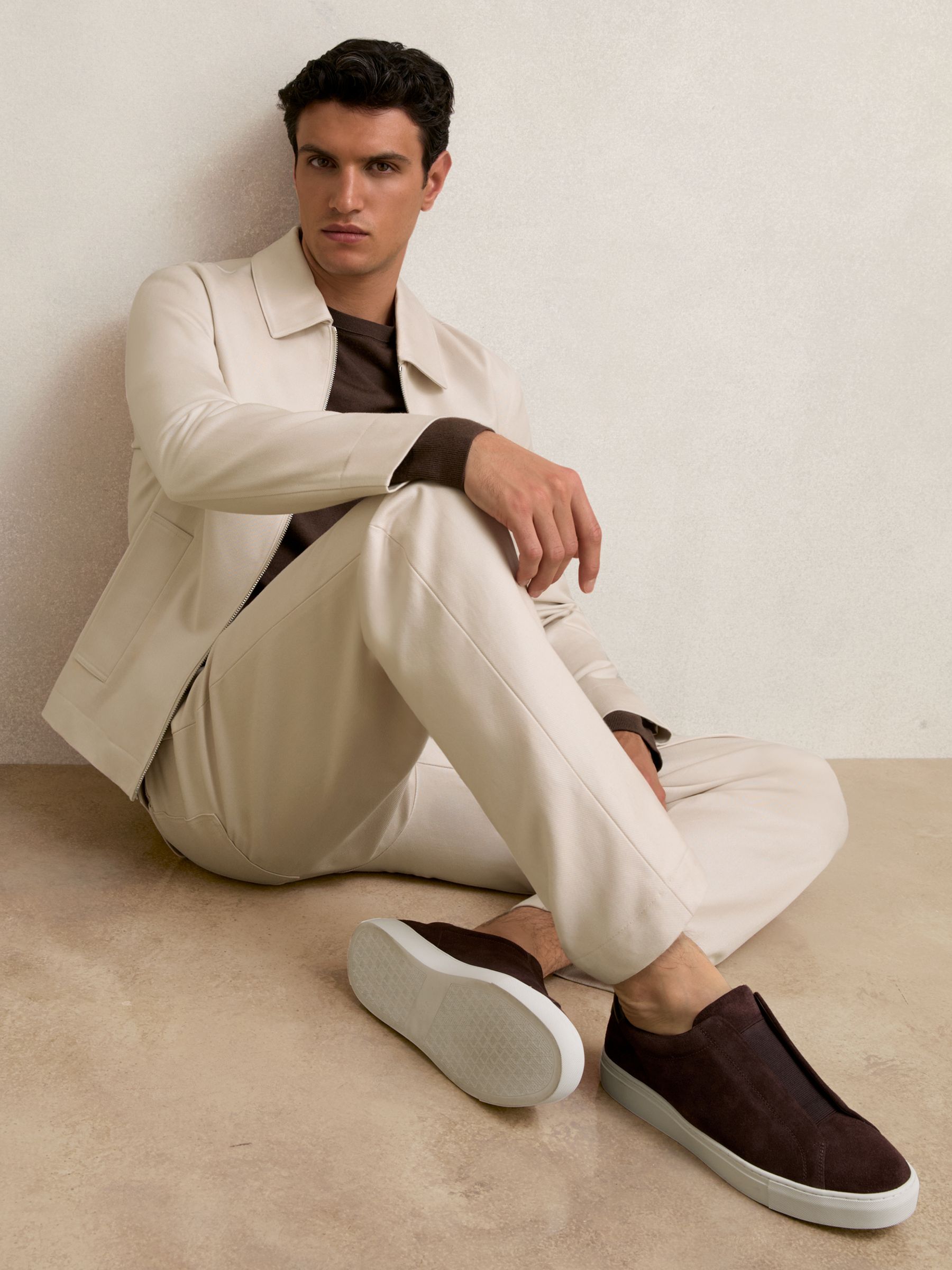 Lyocell Cotton Wide Utility Trousers in Ecru