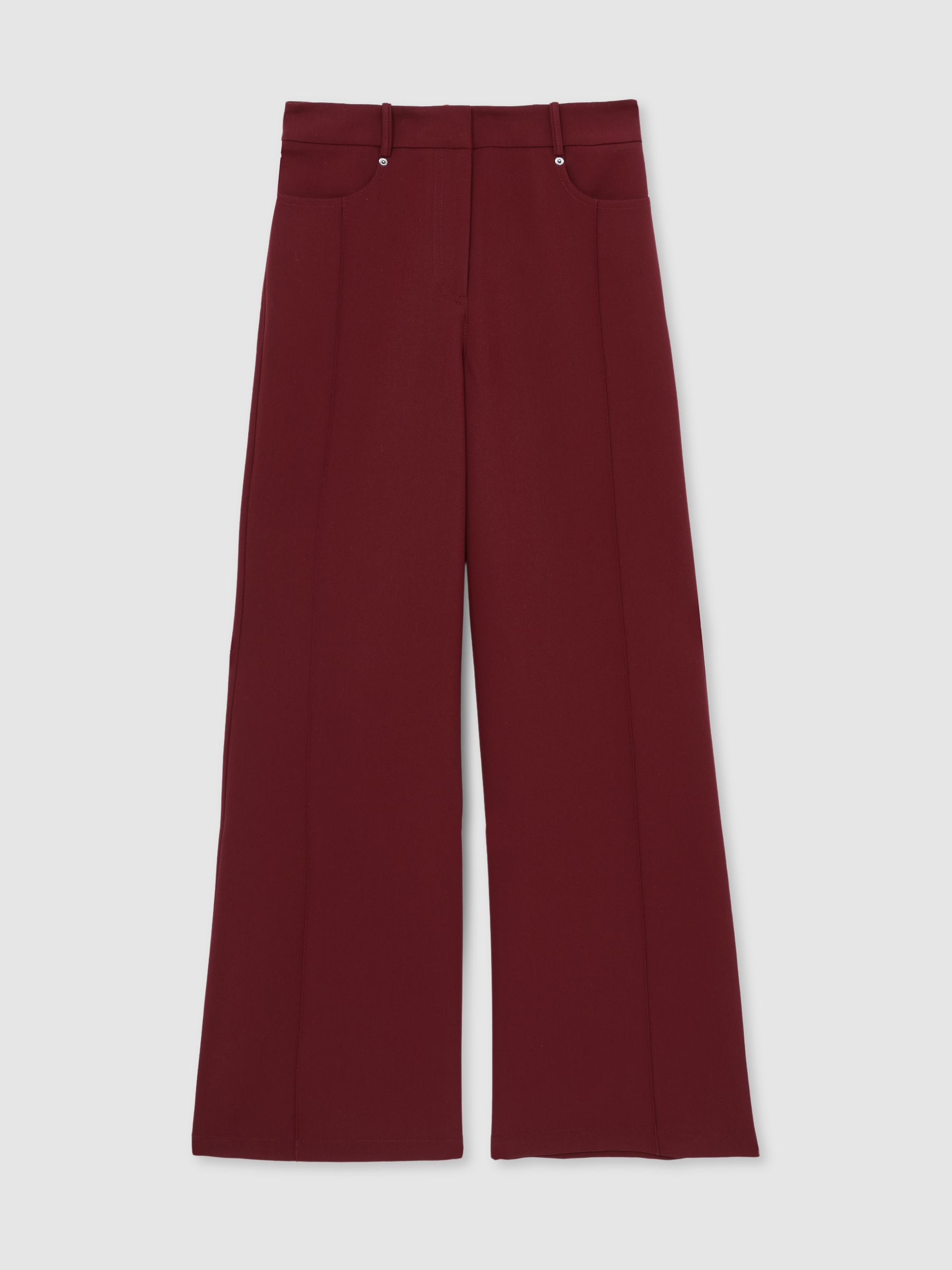 Palazzo Tailored Trousers in Dark Red