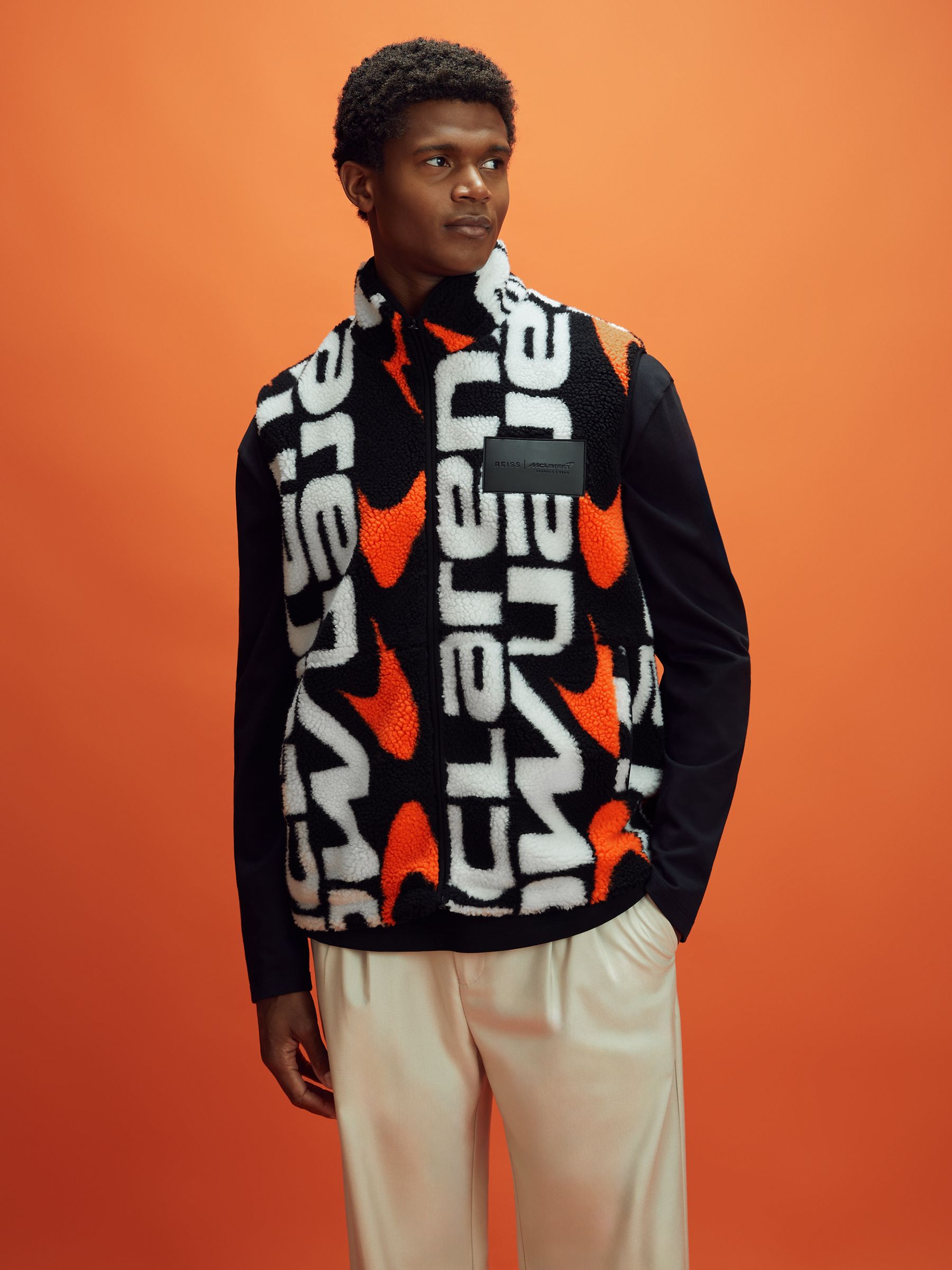 McLaren F1 Zip-Through Fleece Gilet in Black Multi