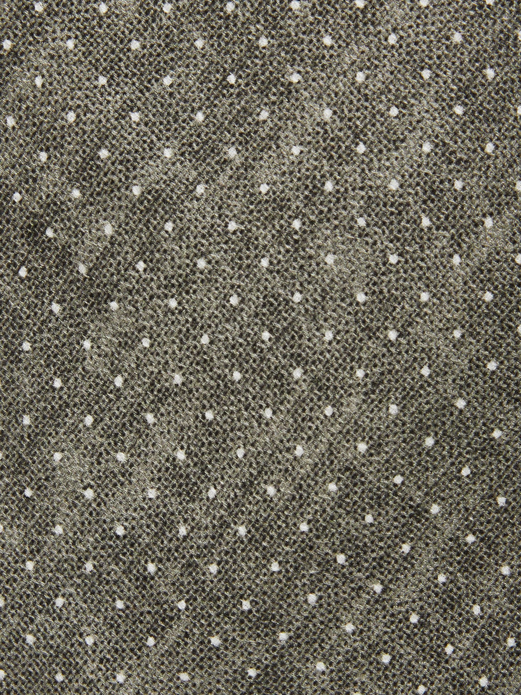 Silk Pin-Dot Tie in Olive