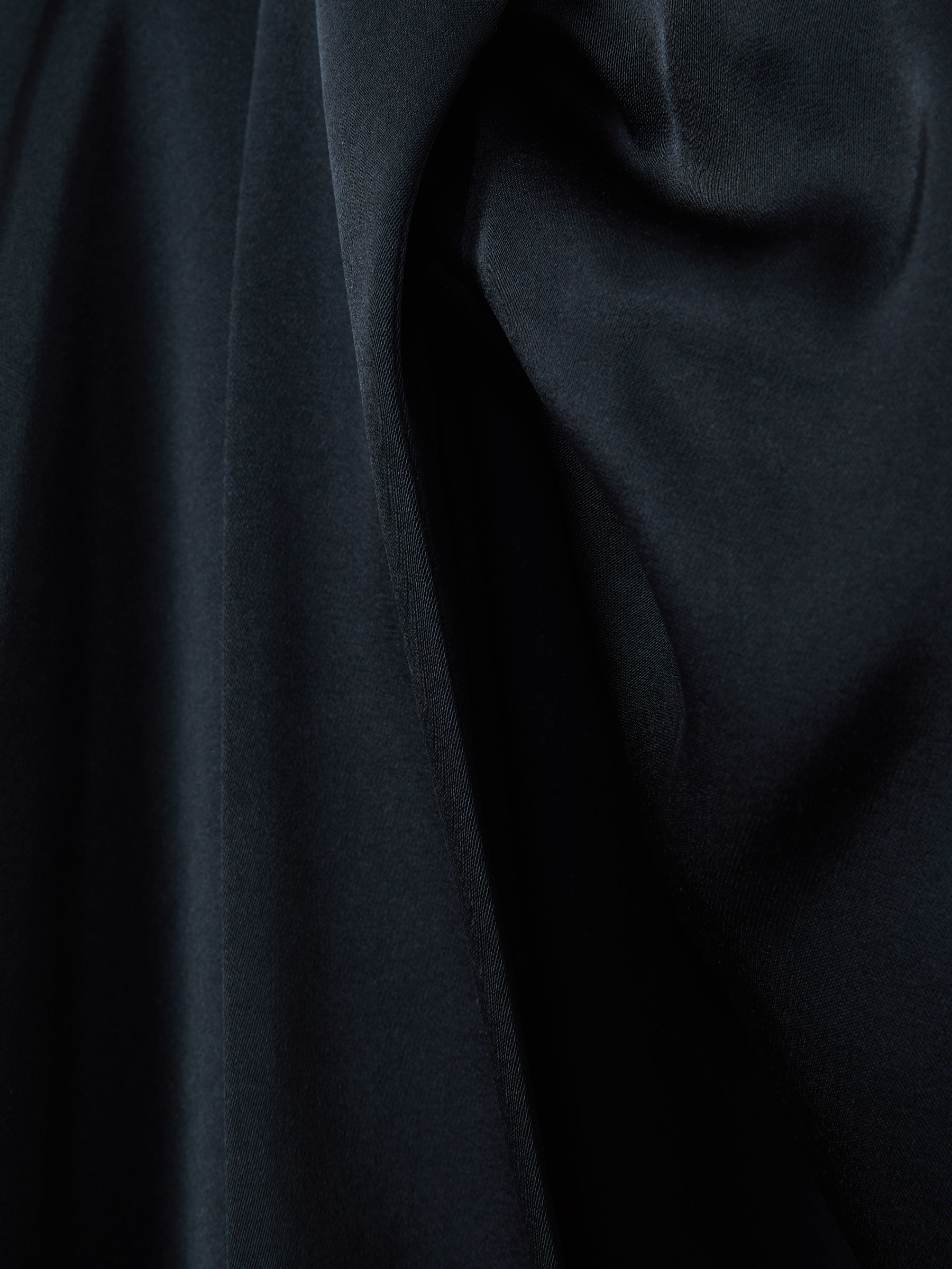 High Rise Wrap Midi Skirt in Navy