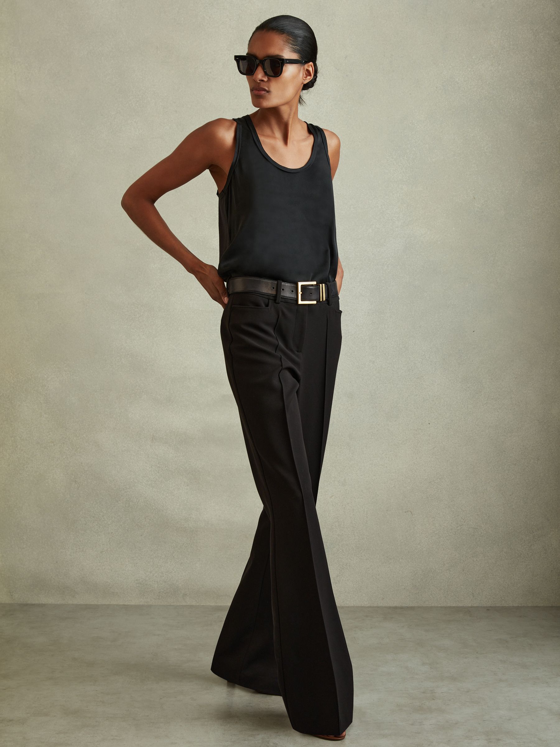 Silk Front Vest in Black