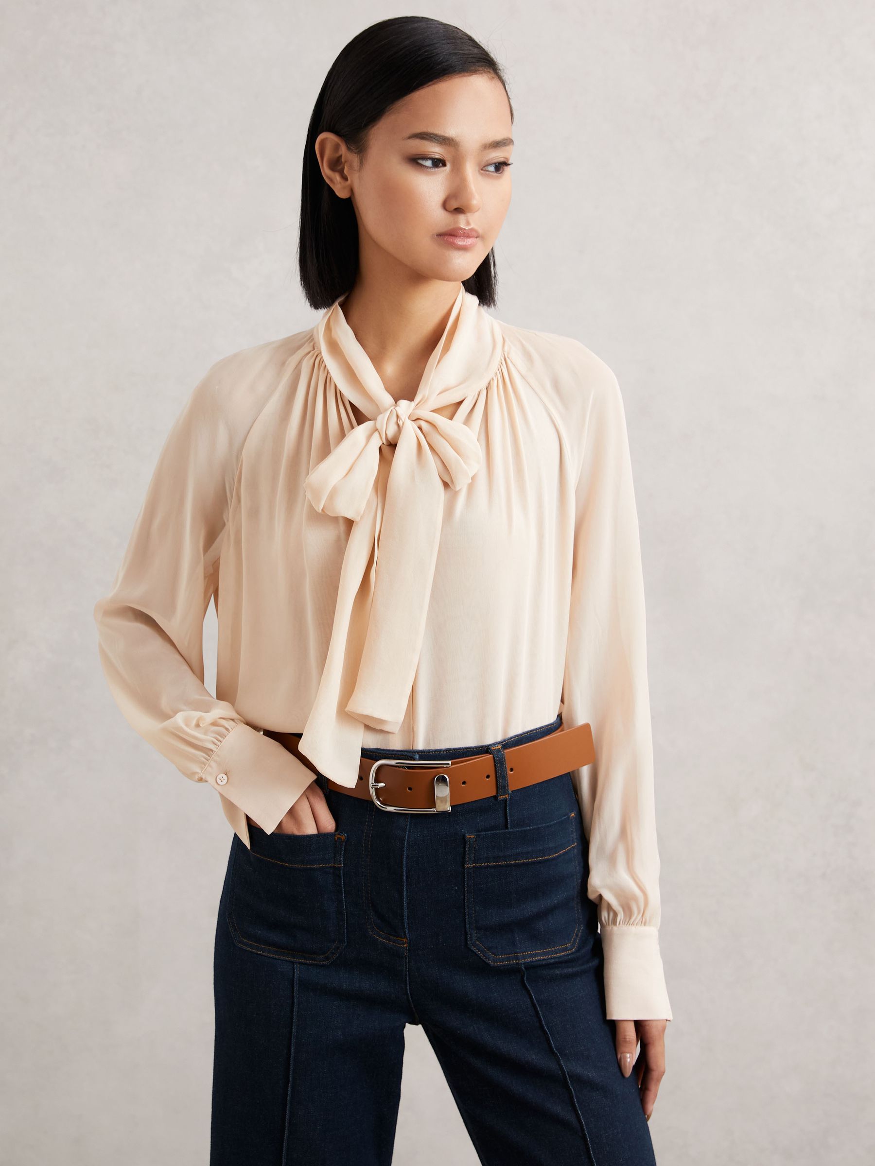 Leather Half Keeper Belt in Tan