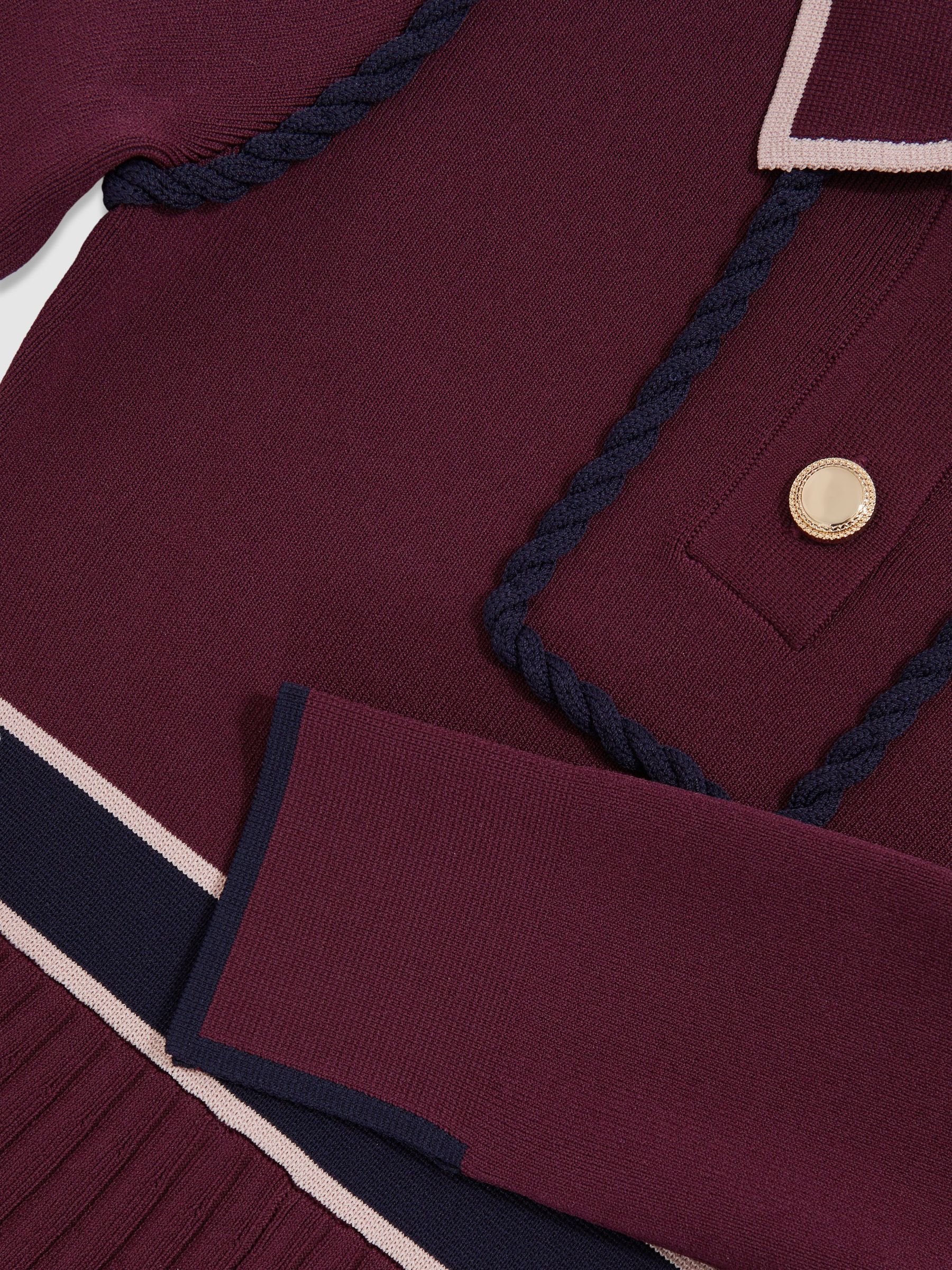 9-13 yrs Piped Knitted Skater Dress in Berry