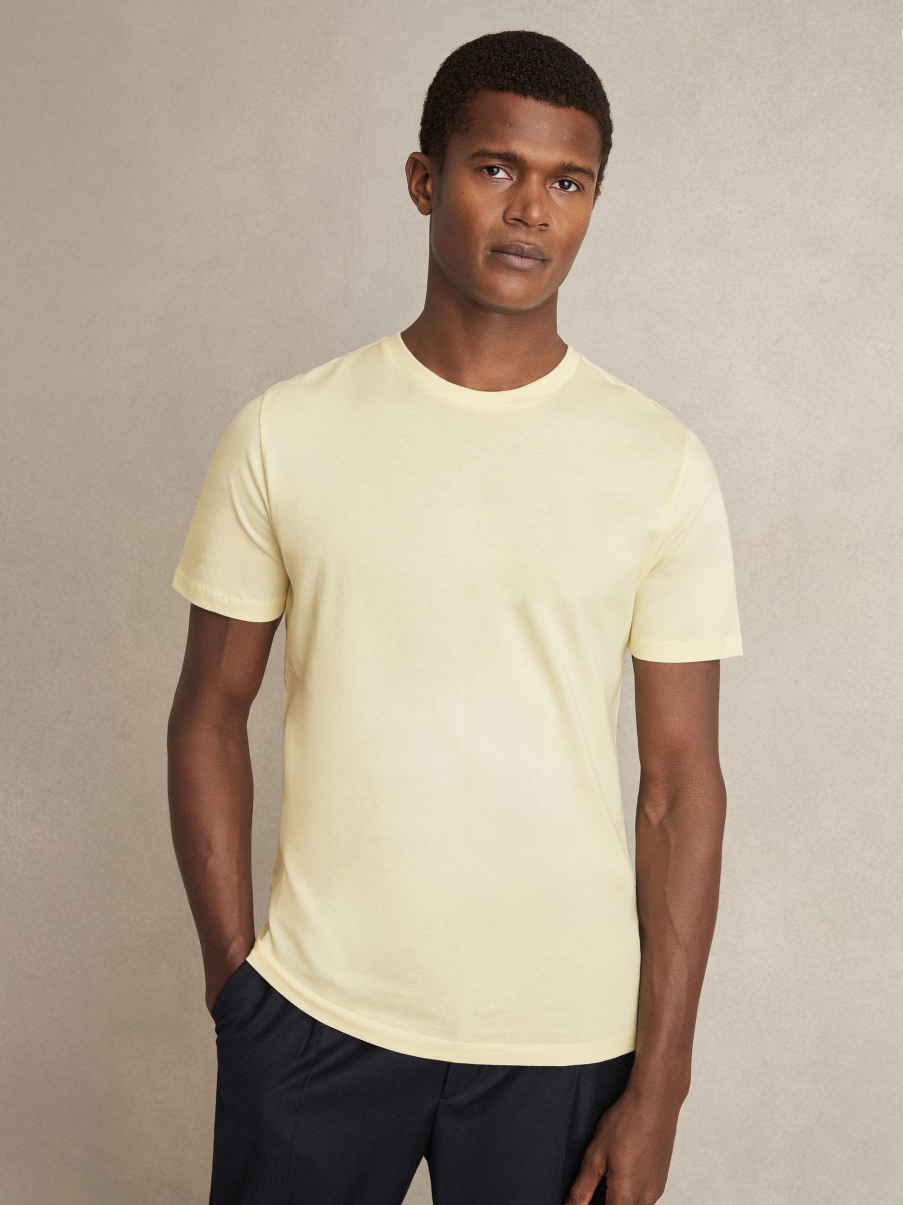 Crew Neck T-Shirt in Lemon Yellow