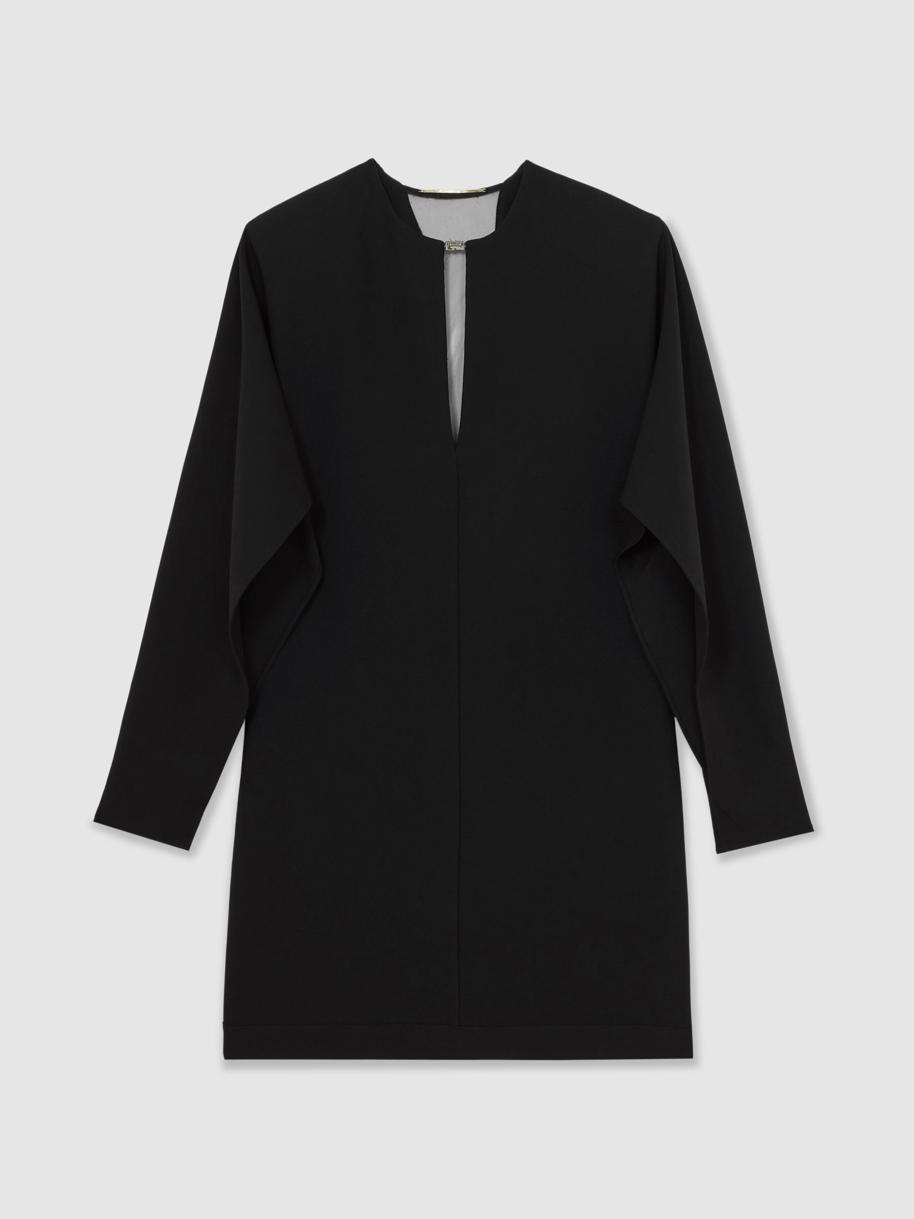 Atelier Crepe Sheer-Back Mini Dress in Black