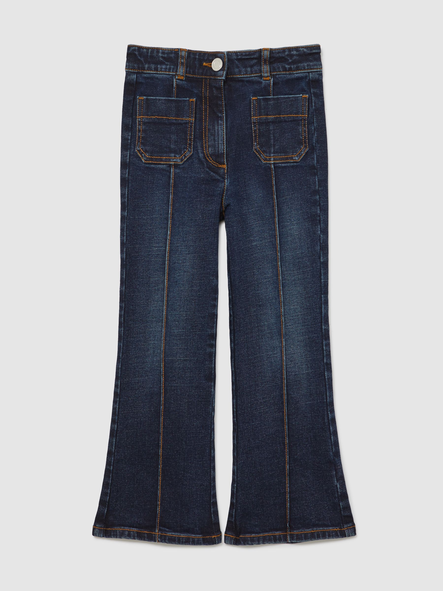 9-13 yrs Patch-Pocket Flared Jeans in Blue