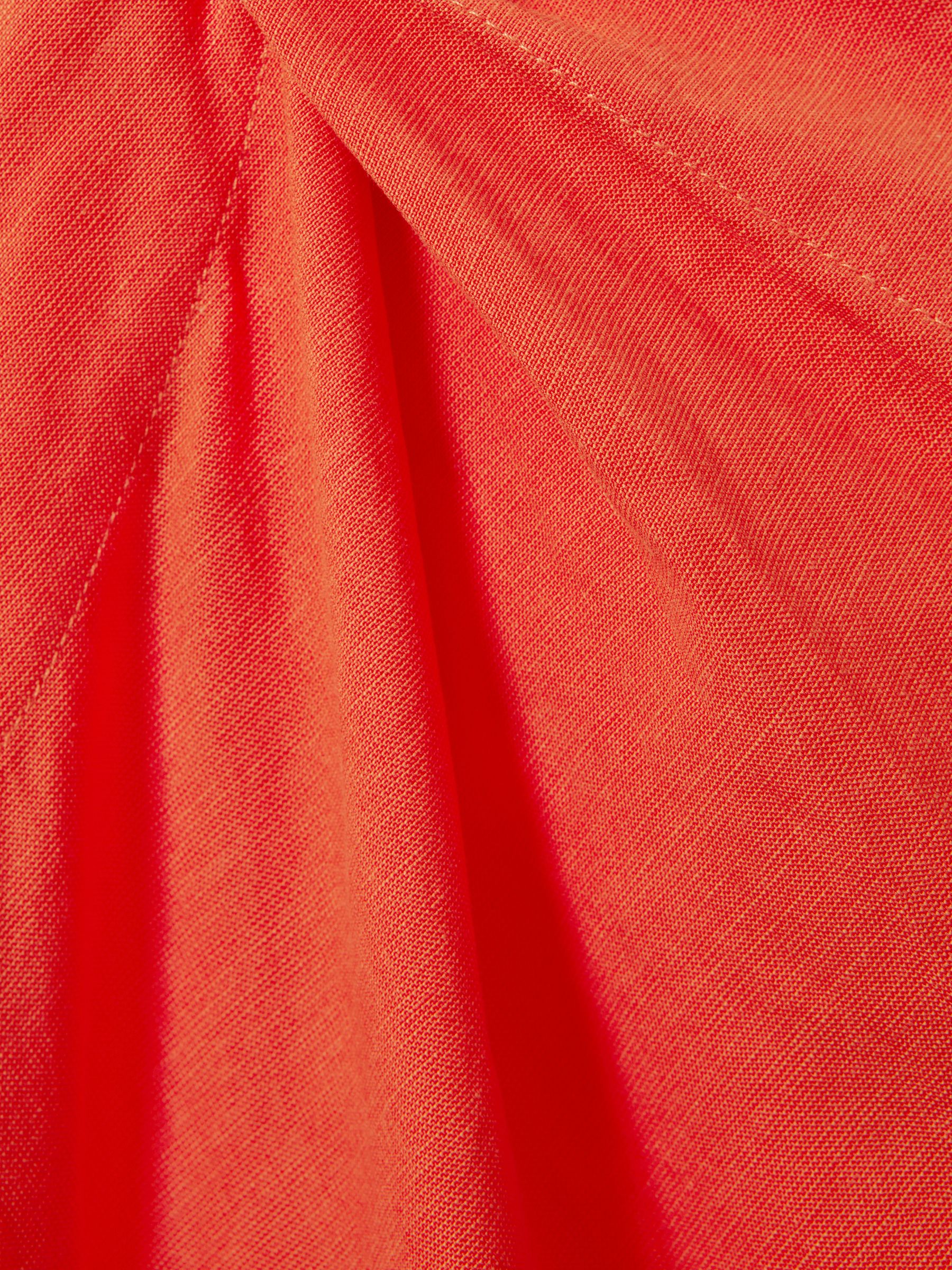 One Shoulder Draped Midi Dress in Orange