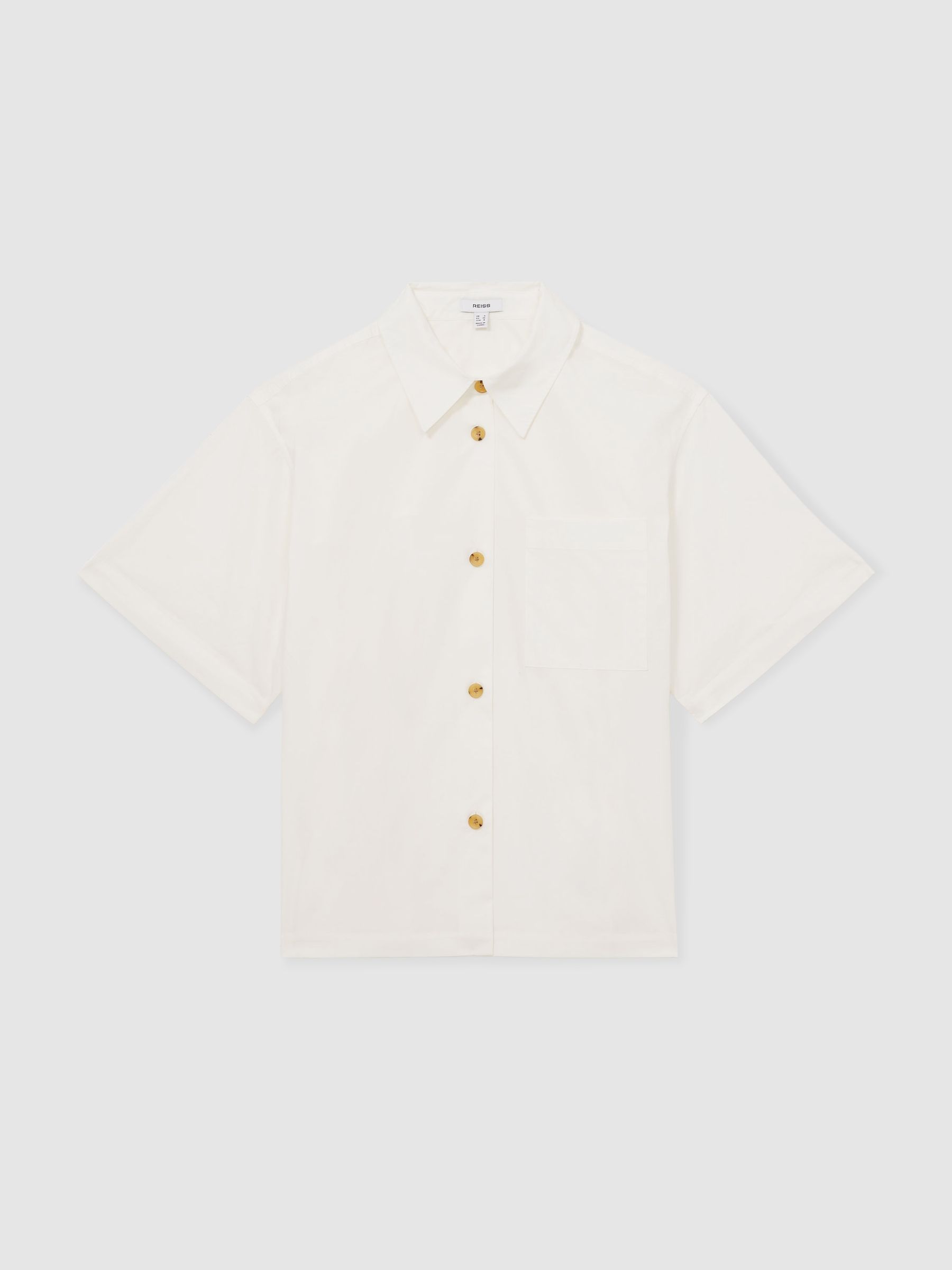 Cotton Short-Sleeve Shirt in White