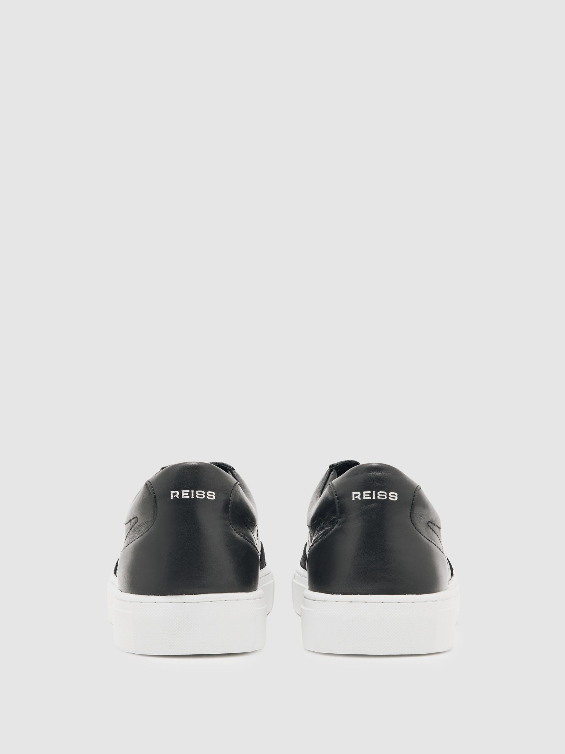 Bonded-Leather Low-Top Trainers in Black