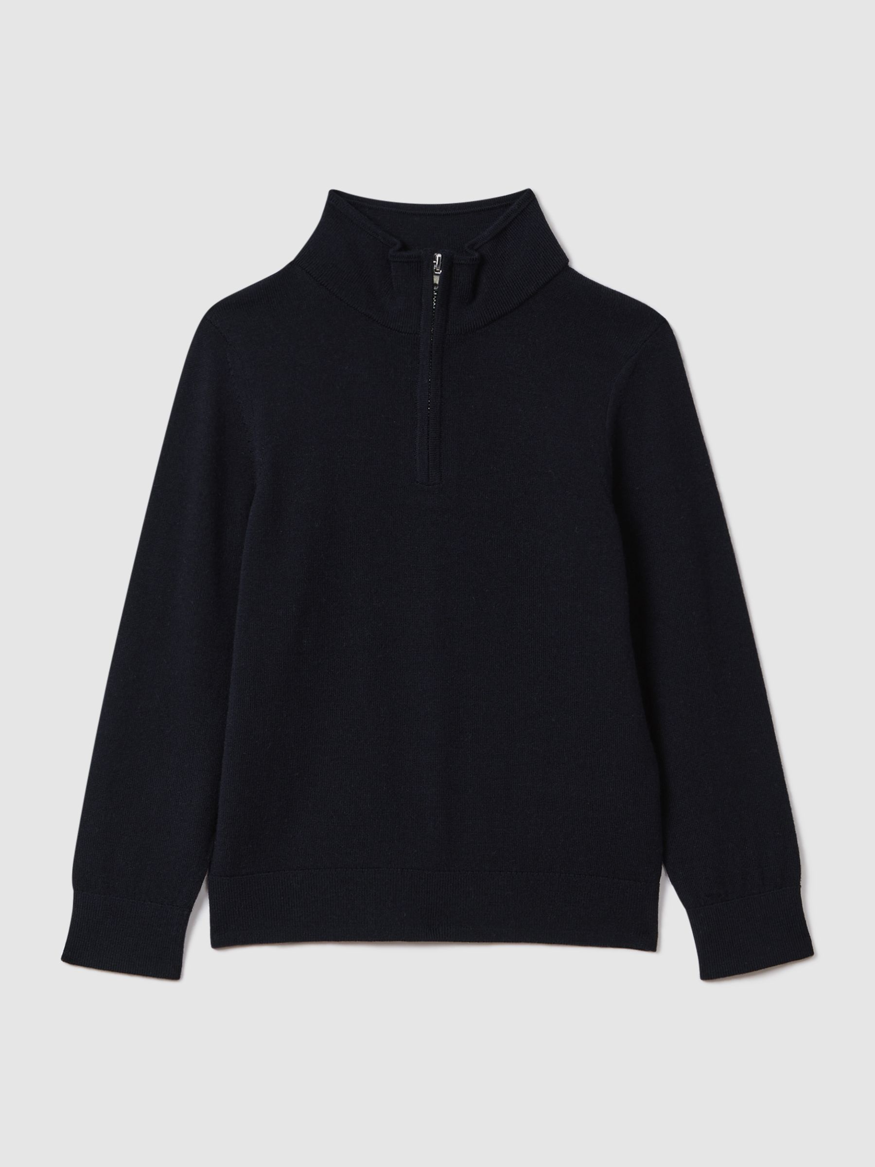3-9 yrs Wool Half-Zip Funnel Neck Jumper in Navy