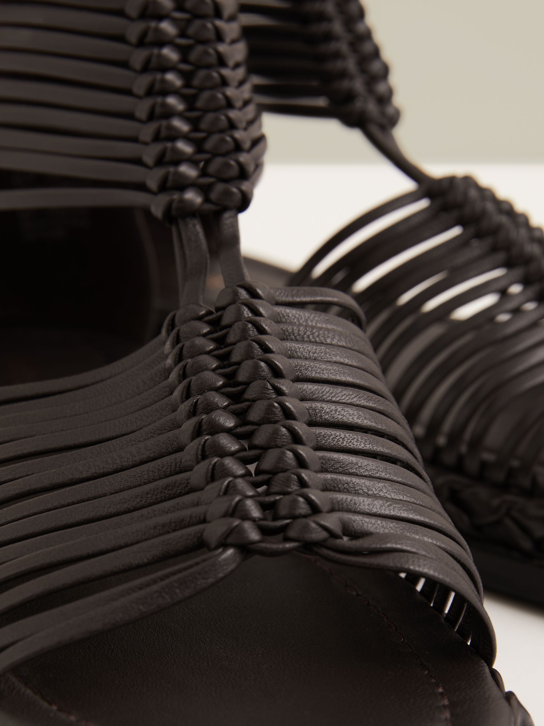 Leather Gladiator Sandals in Chocolate