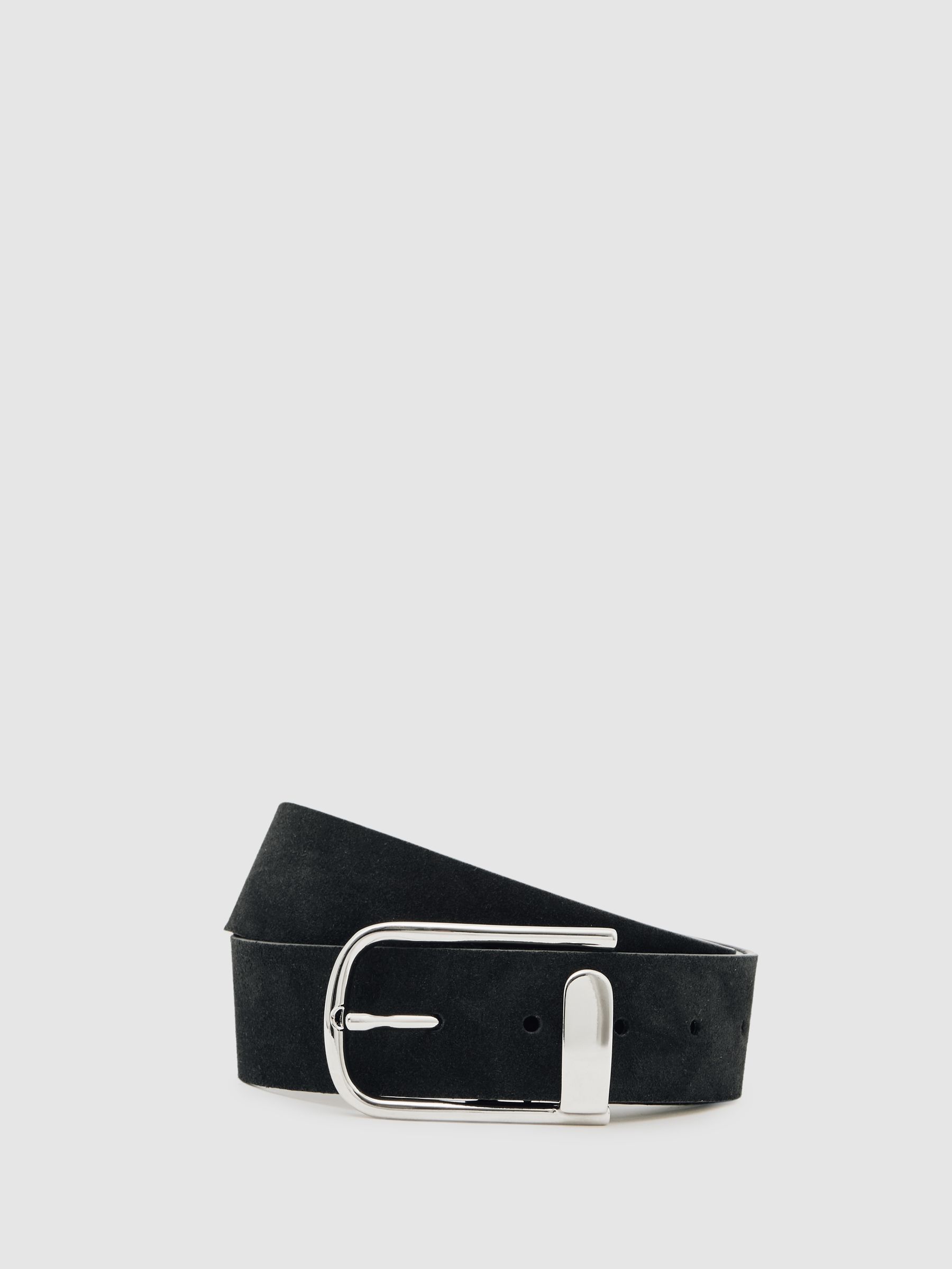 Suede Half Keeper Belt in Black