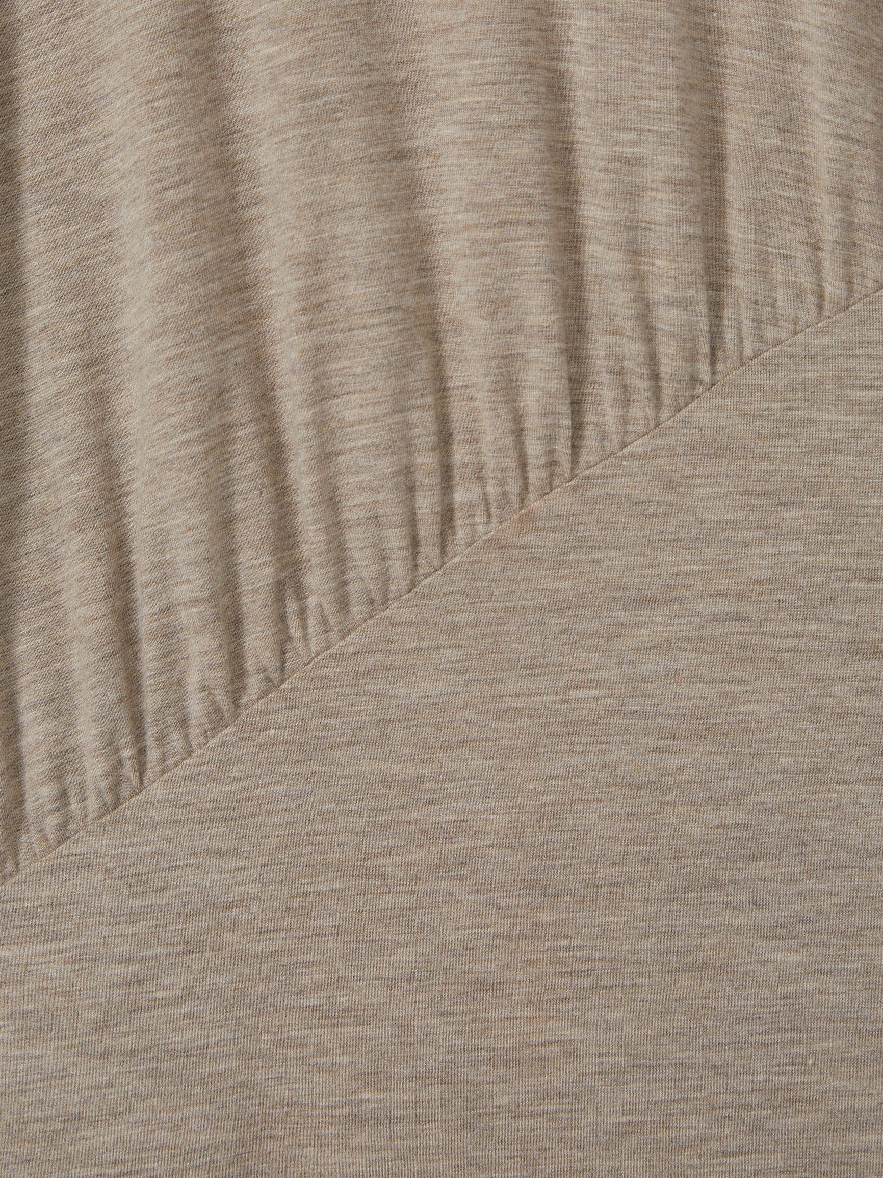 Marled Asymmetric Ruched Top in Neutral