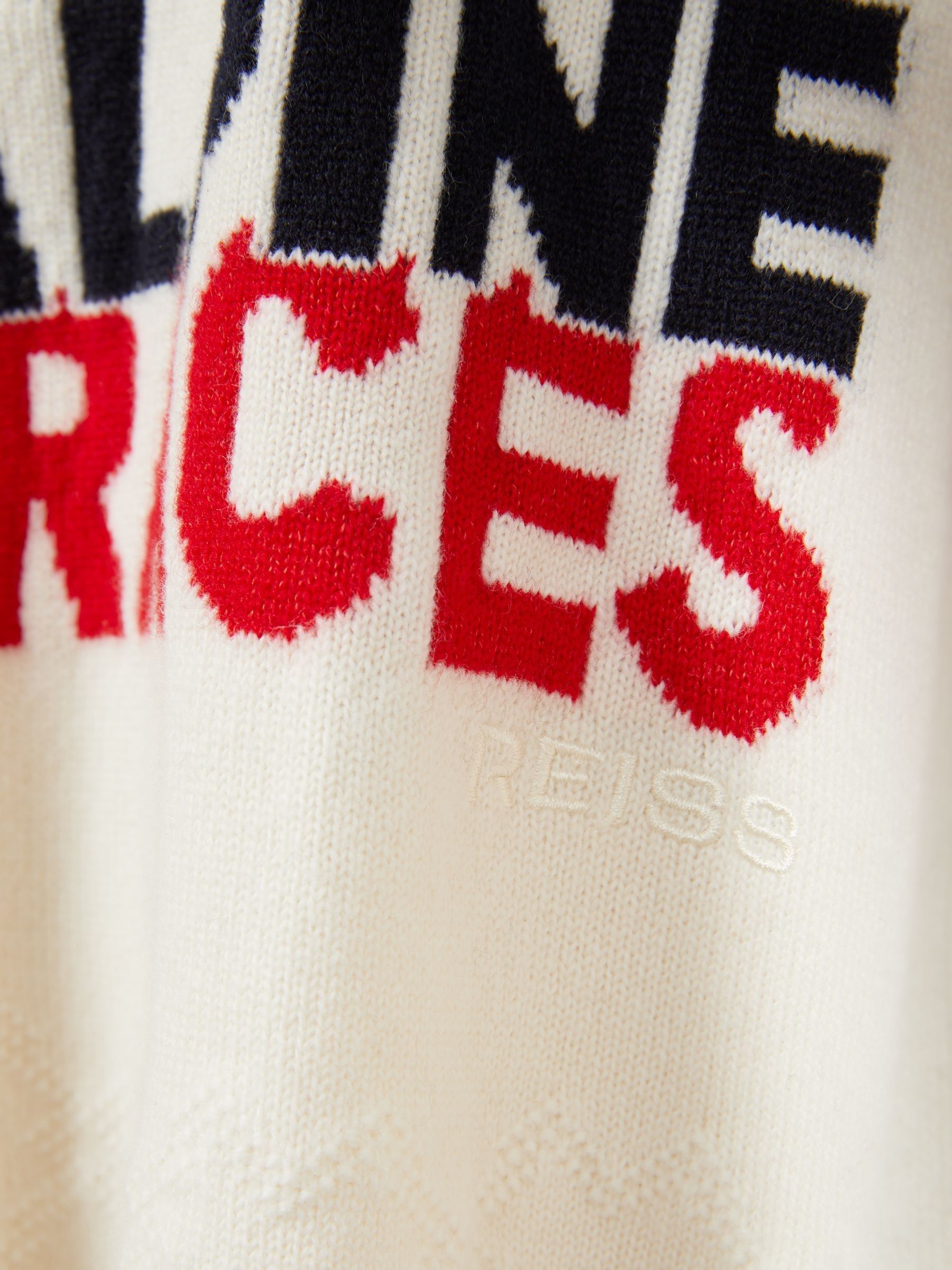 9-13 yrs Wool-Blend Alpine Race-Intarsia Jumper in Off White