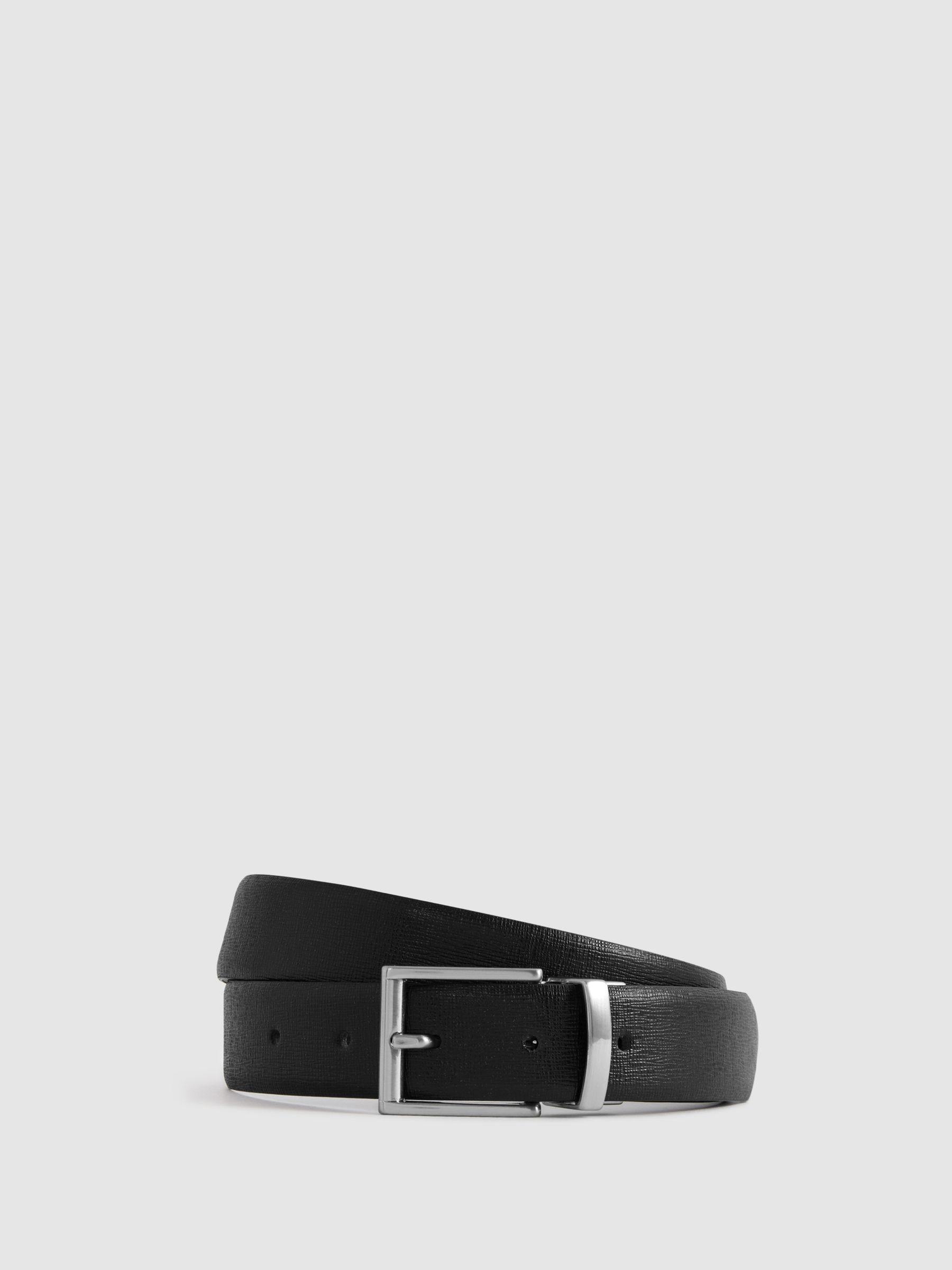 Reversible Leather Belt in Black