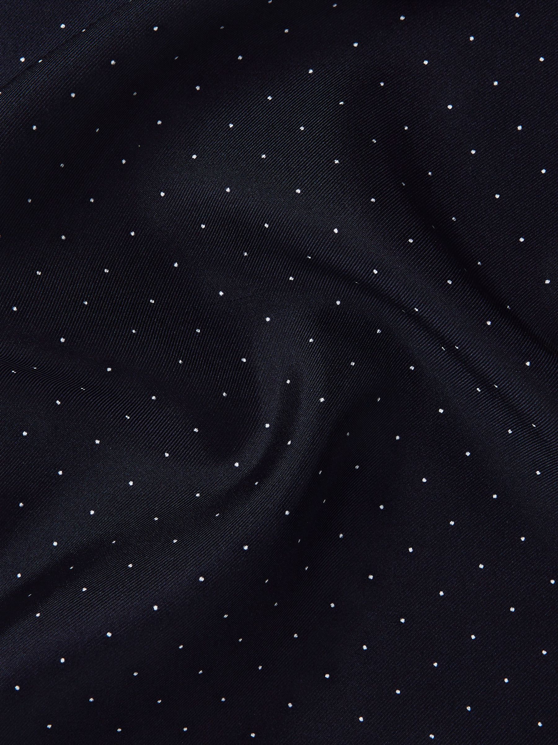 Polka Dot Silk Pocket Square in Navy