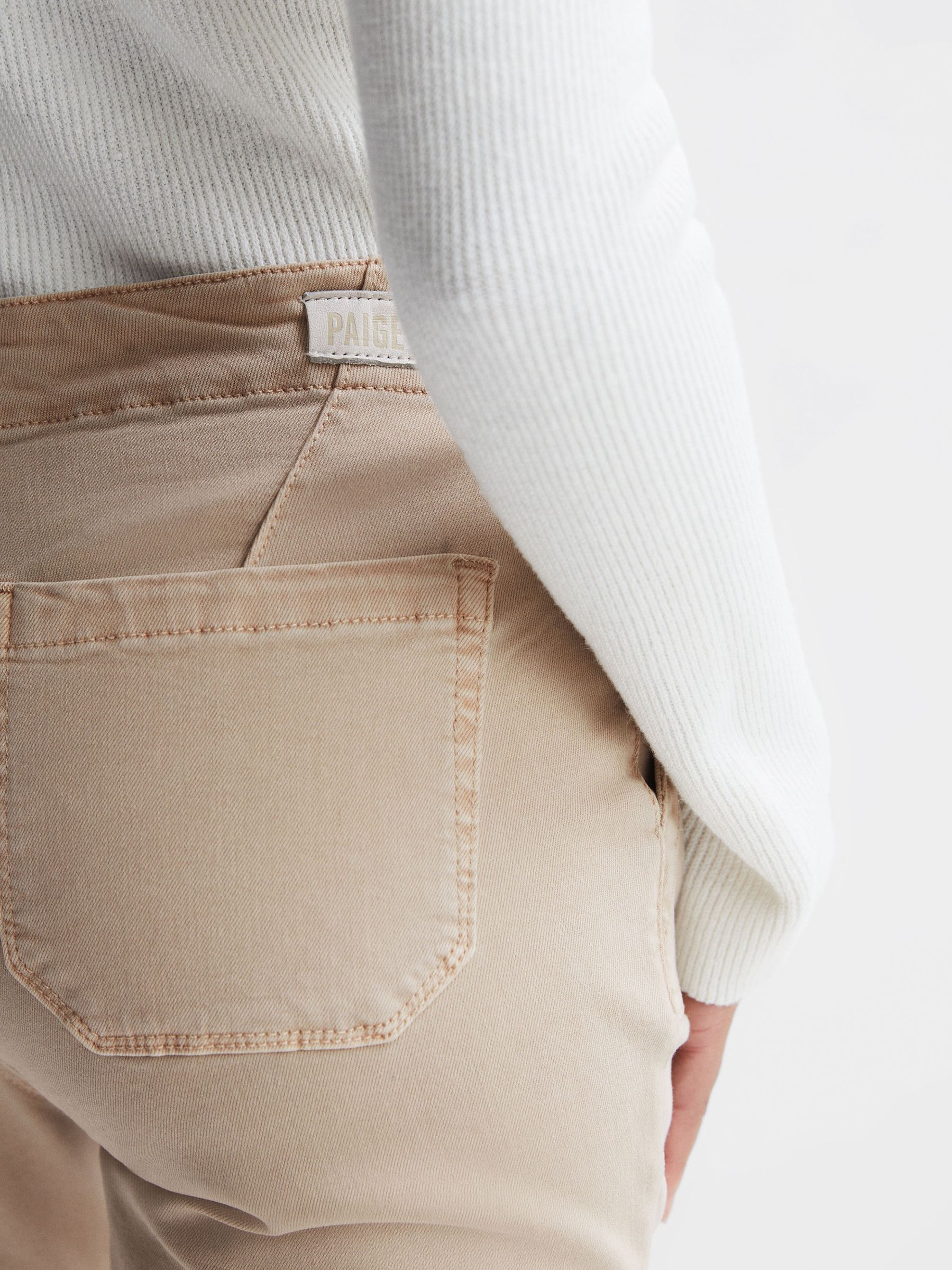 Paige High Rise Straight Leg Jeans in Vintage Warm Sand