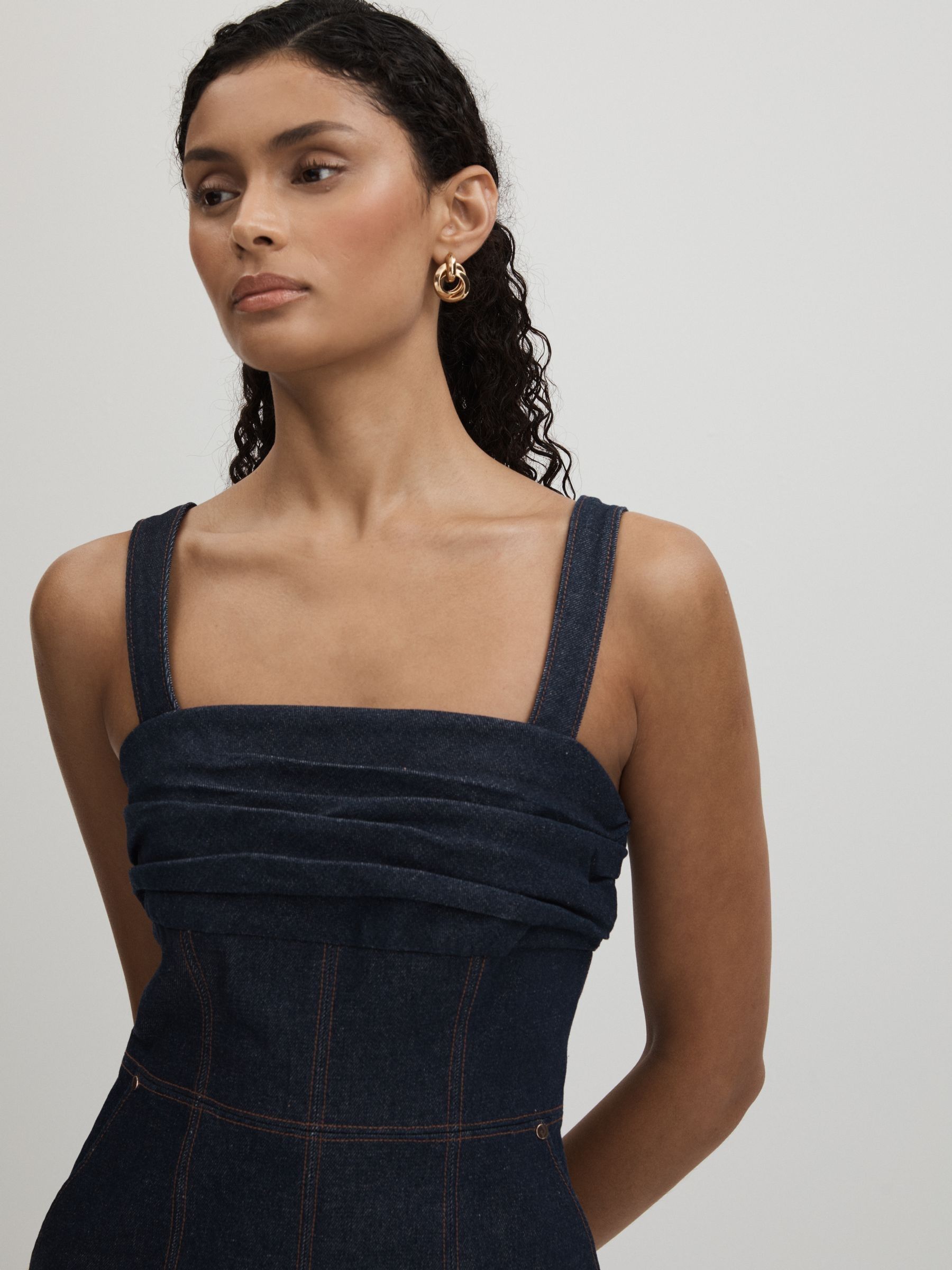 Amur Hybrid Denim Maxi Dress in Indigo