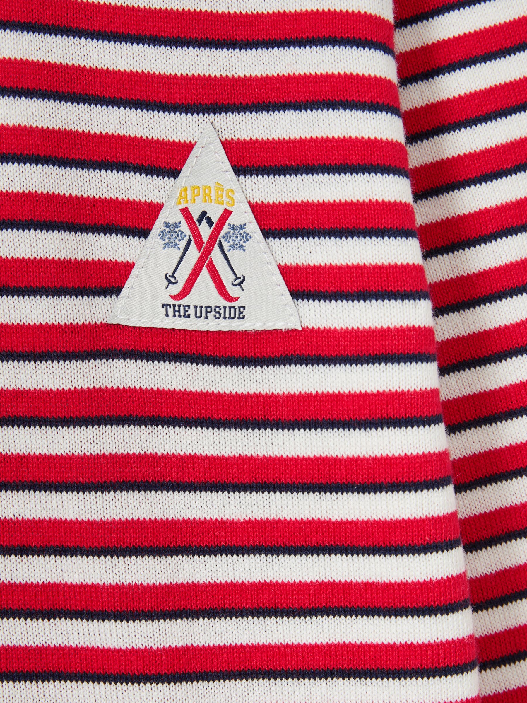 The Upside Organic-Cotton Striped Knit Top in Red Stripe