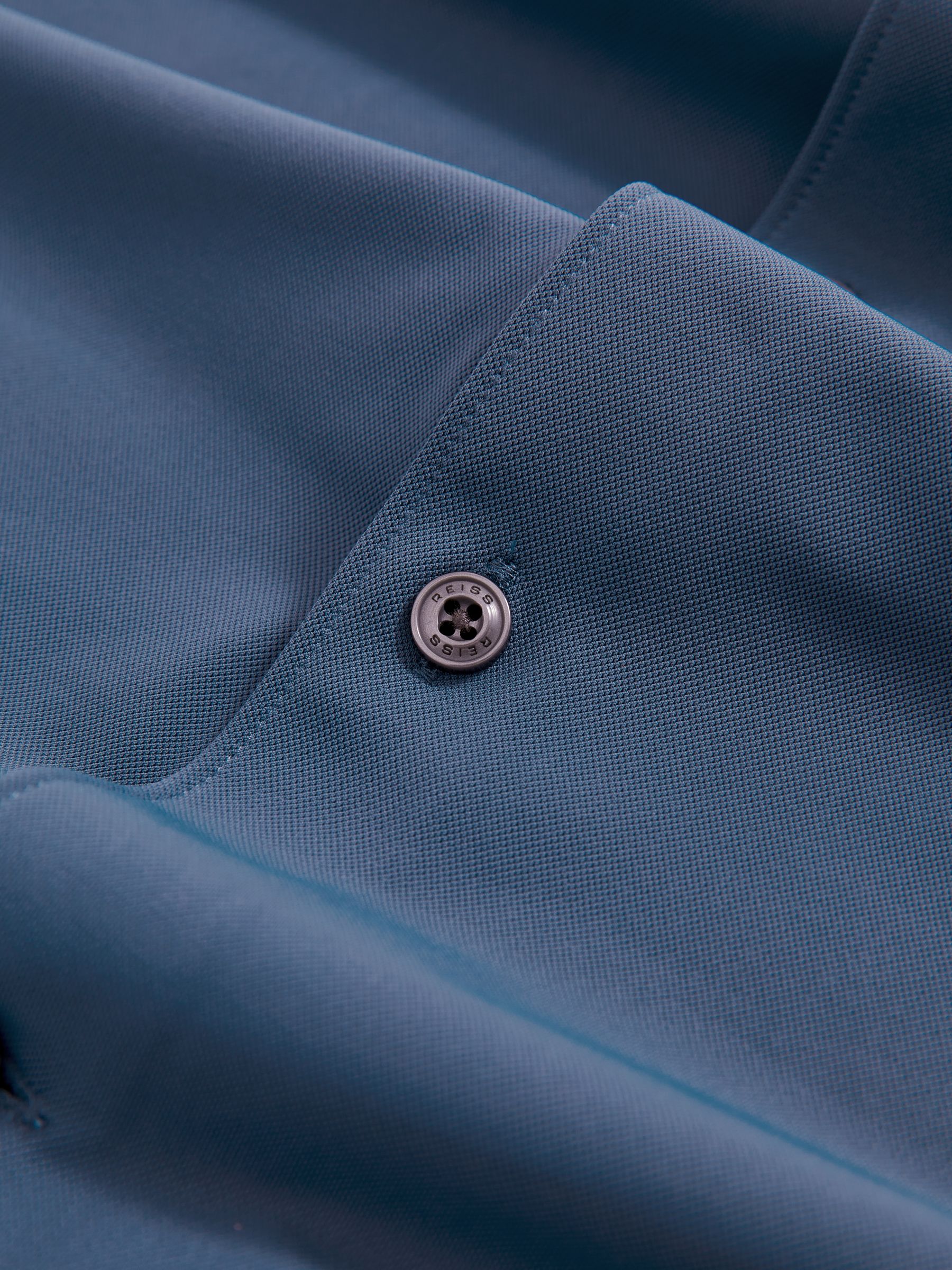 Stretch Jersey Cutaway-Collar Shirt in Dark Airforce Blue