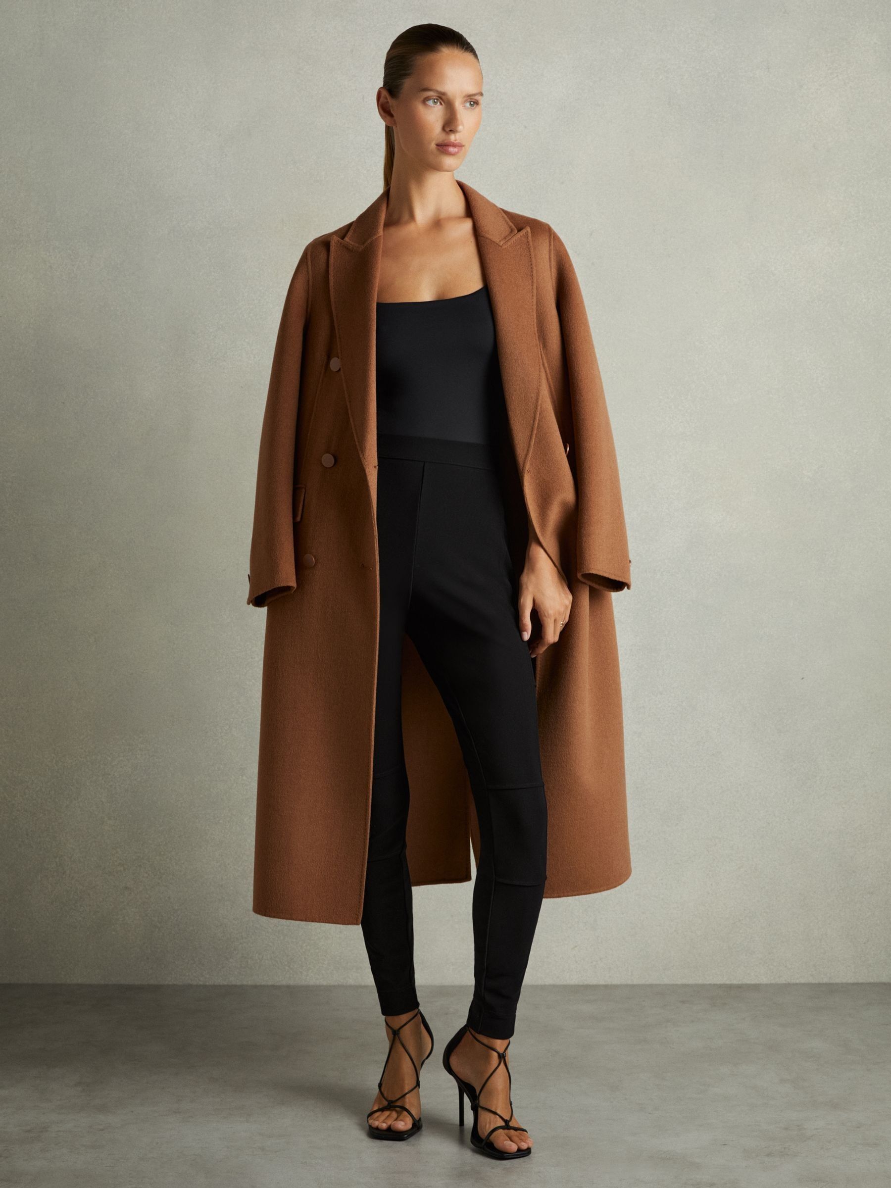 Panelled Jersey Skinny-Fit Trousers in Black