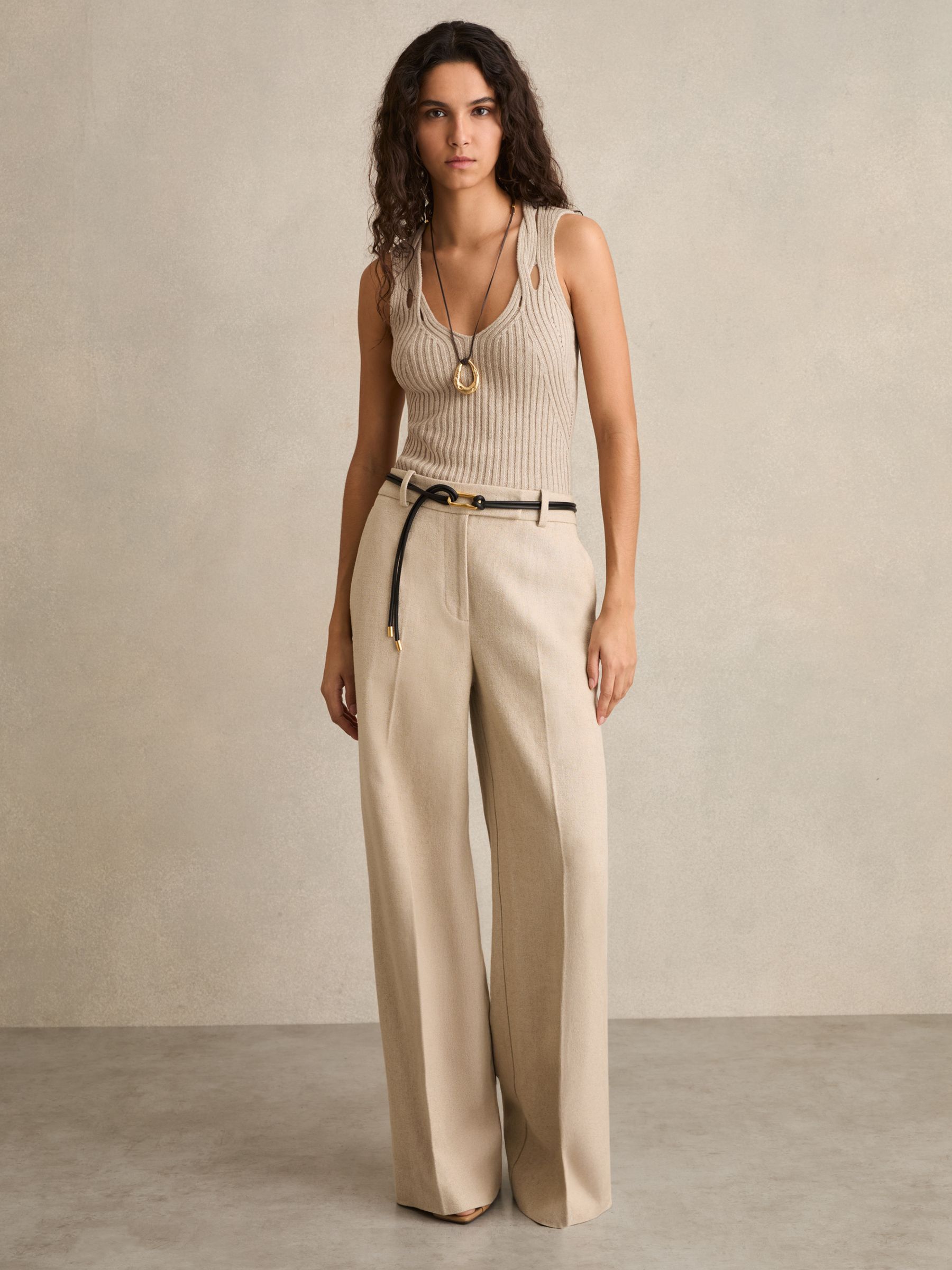 Twist Strap Knit Vest in Neutral