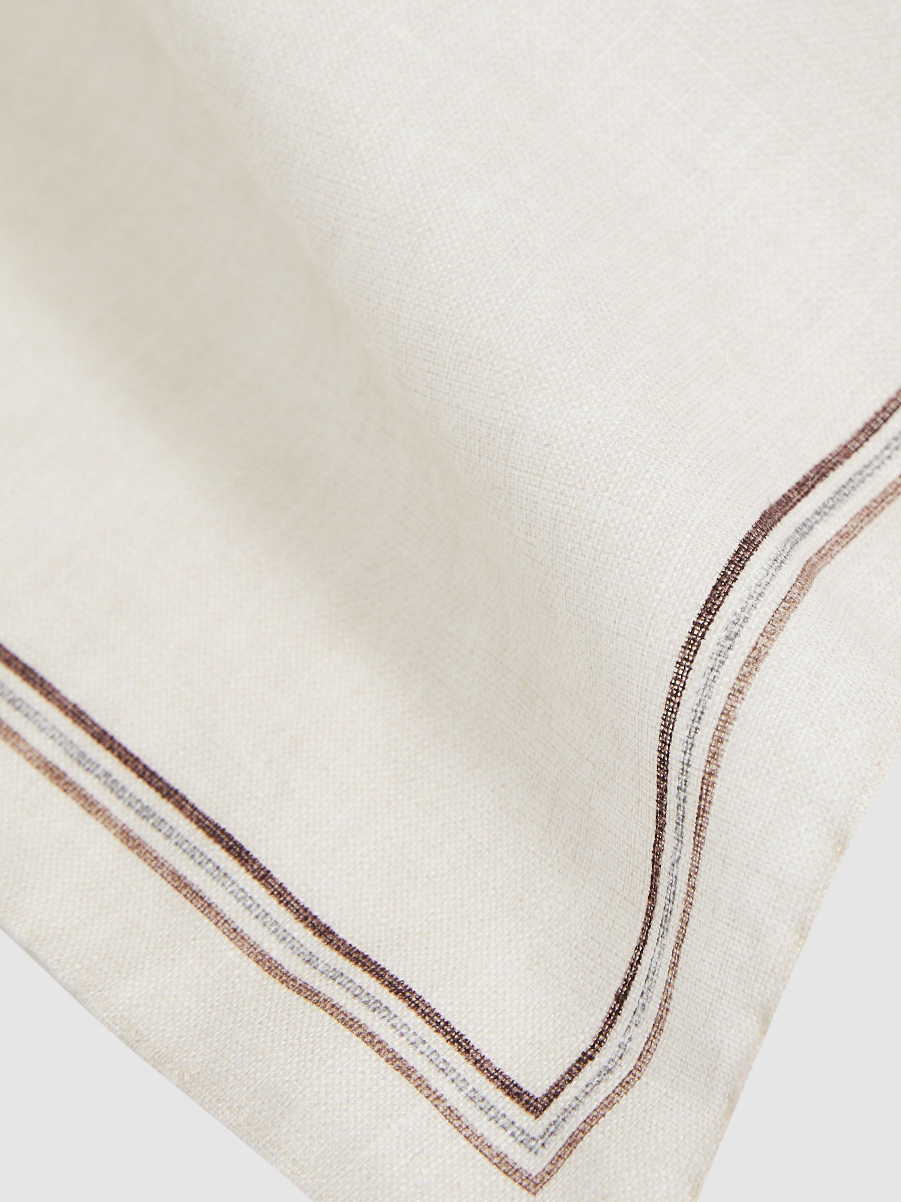 Linen Pocket Square in Ecru