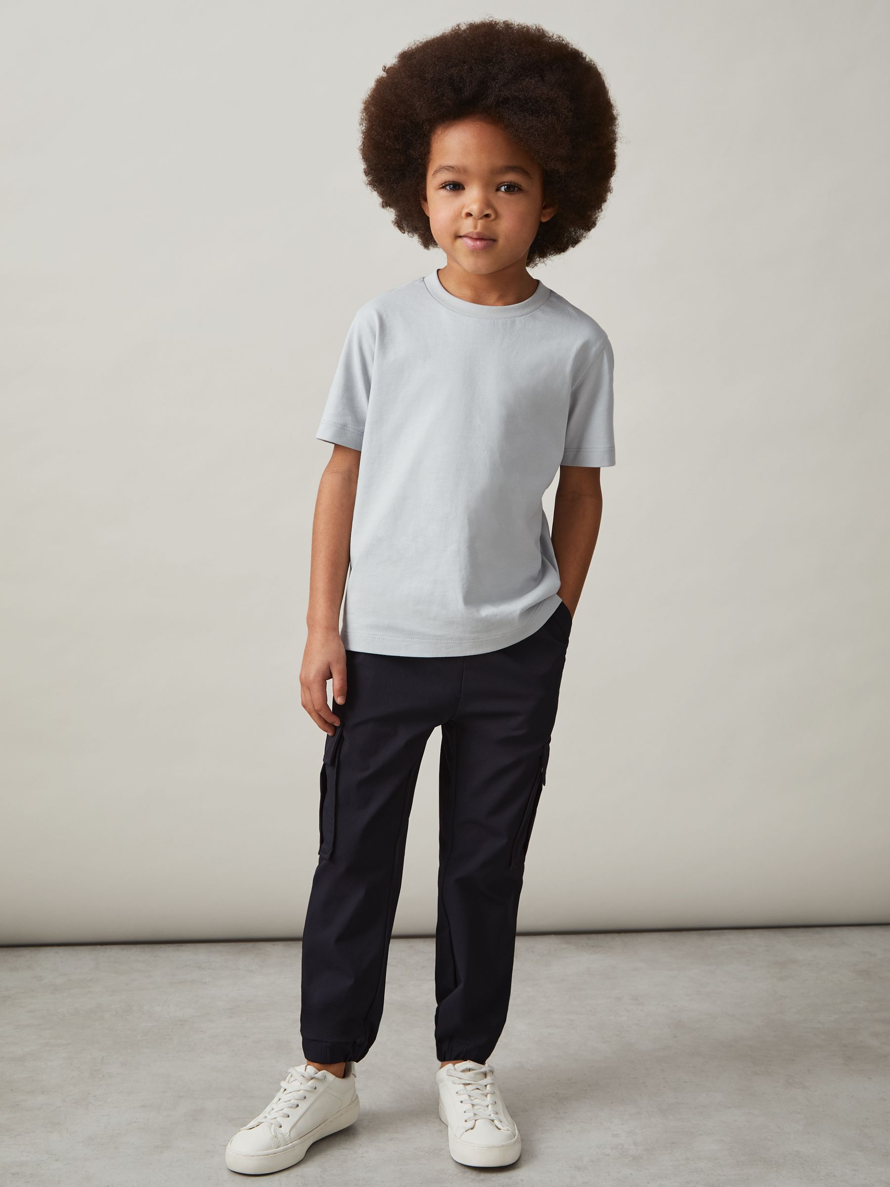 9-13 yrs Cotton Crew-Neck T-Shirt in Mint Blue