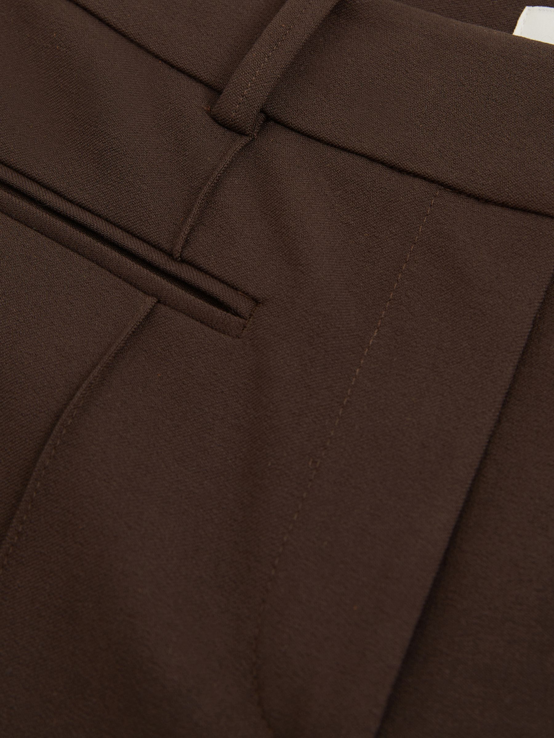 High Rise Flared Trousers in Chocolate Brown