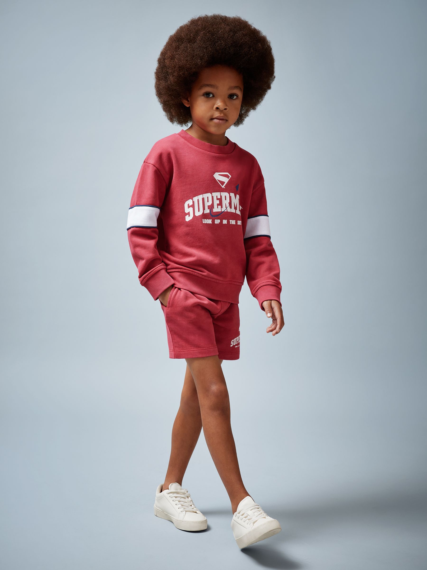 13-14 yrs Superman | Reiss Cotton Logo Sweatshirt in Red