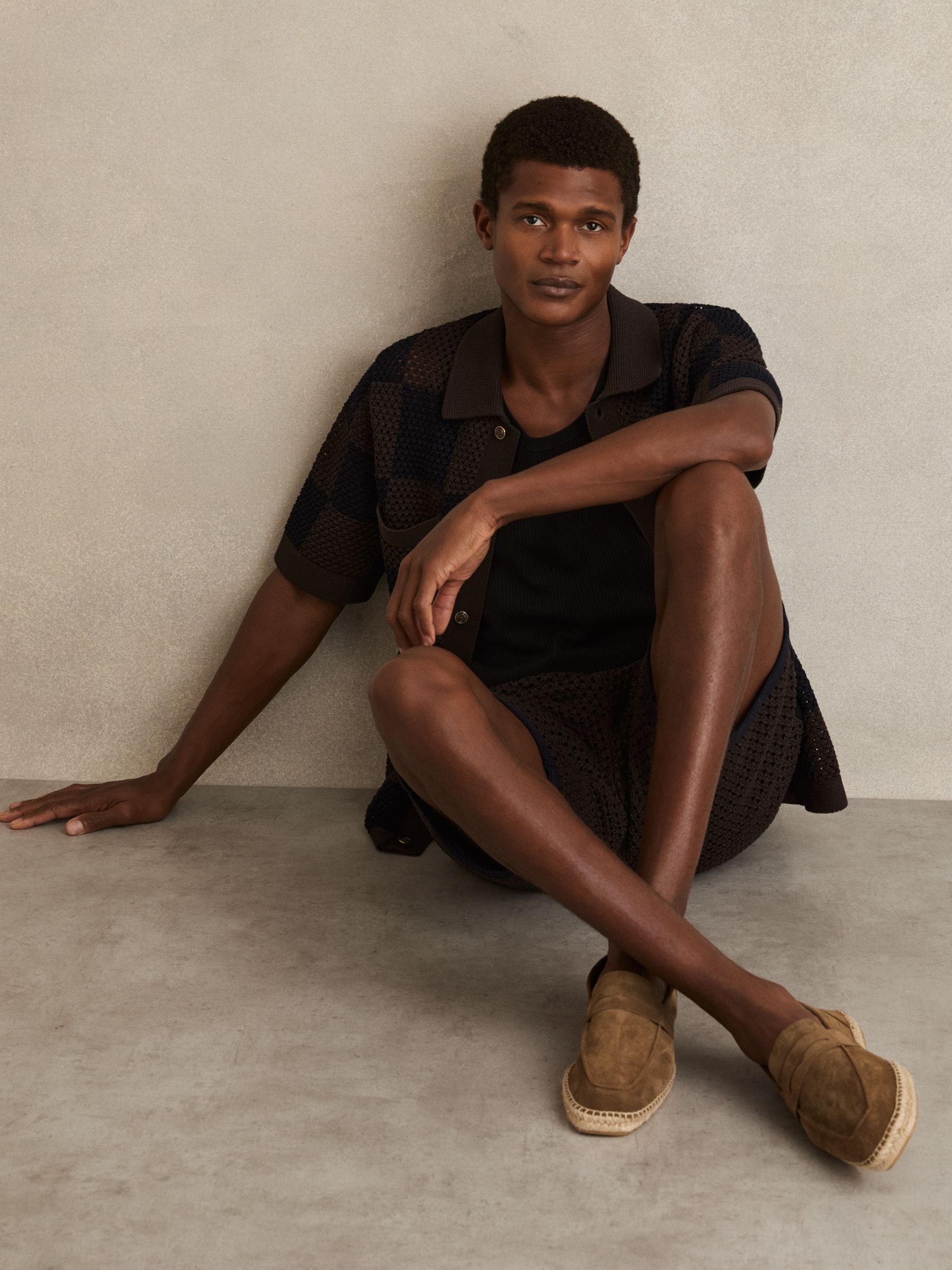 Suede Penny-Strap Espadrilles in Stone