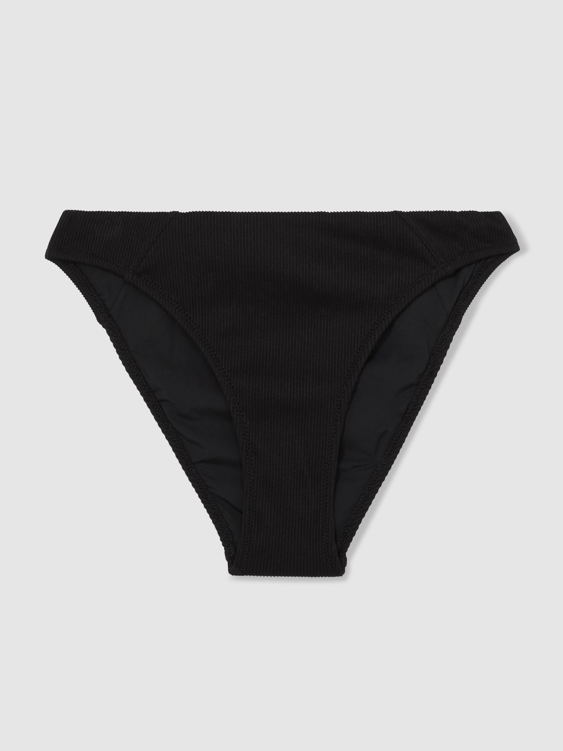 Ribbed Bikini Bottoms in Black