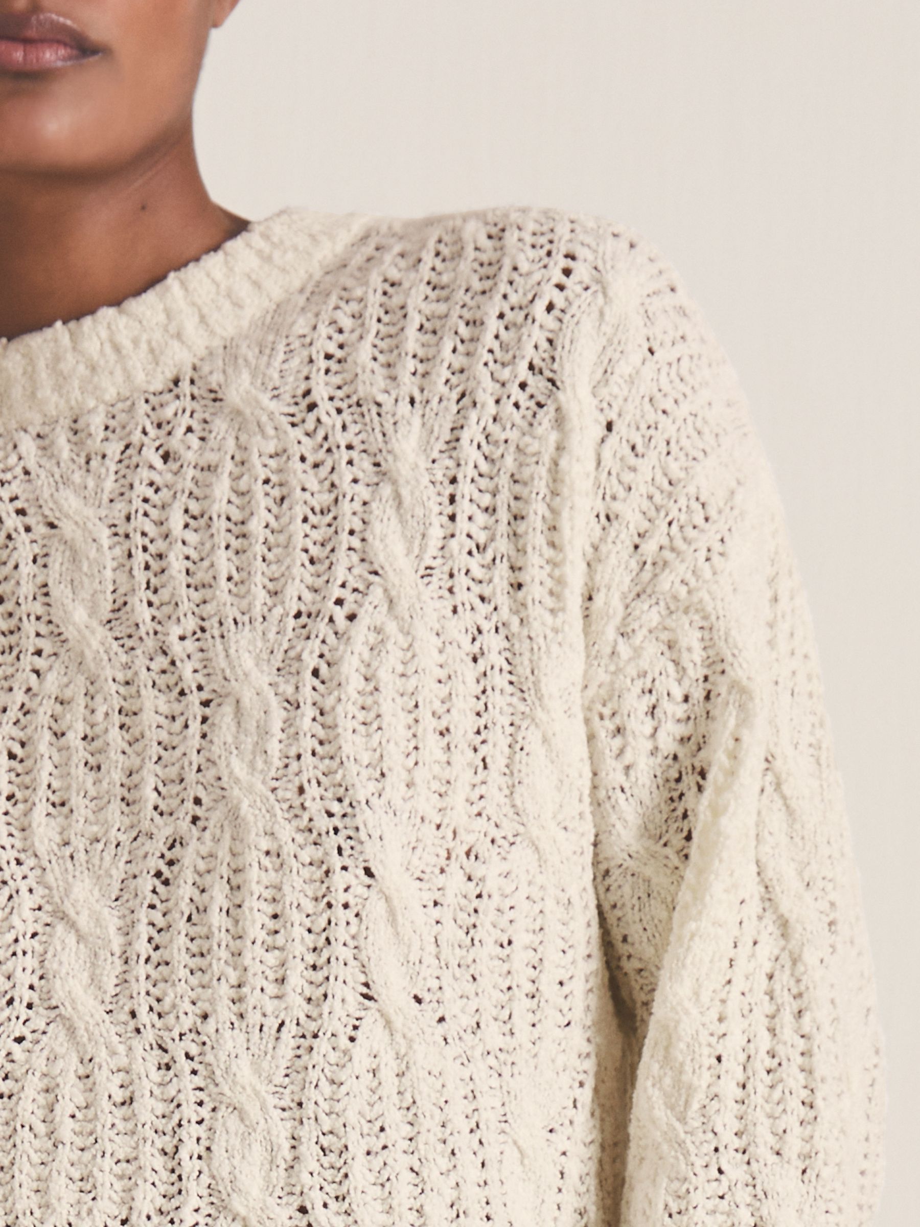 Reiss | Les 100 Ciels Bouclé Jumper in Ivory