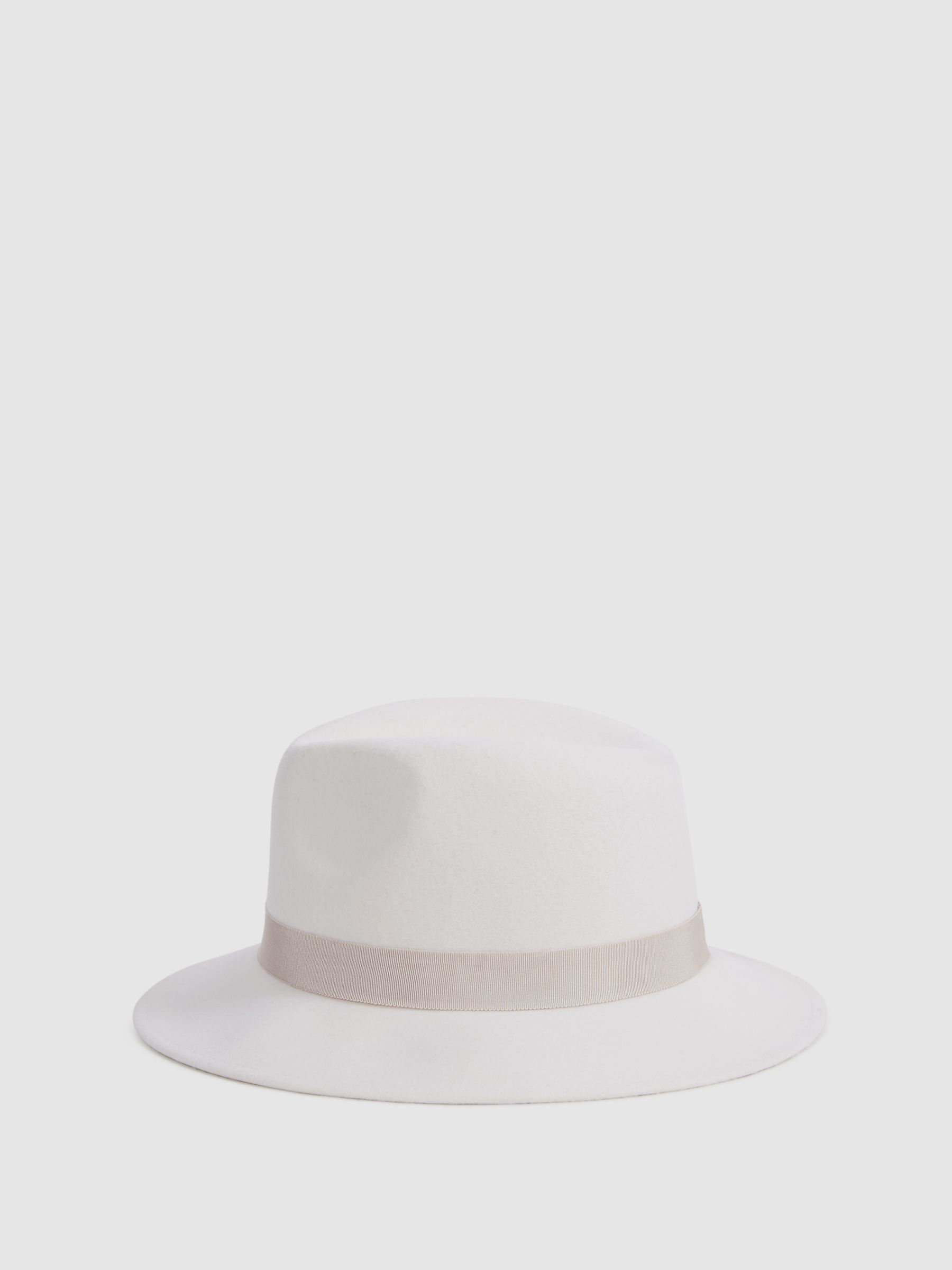 Wool Fedora Hat in Ivory