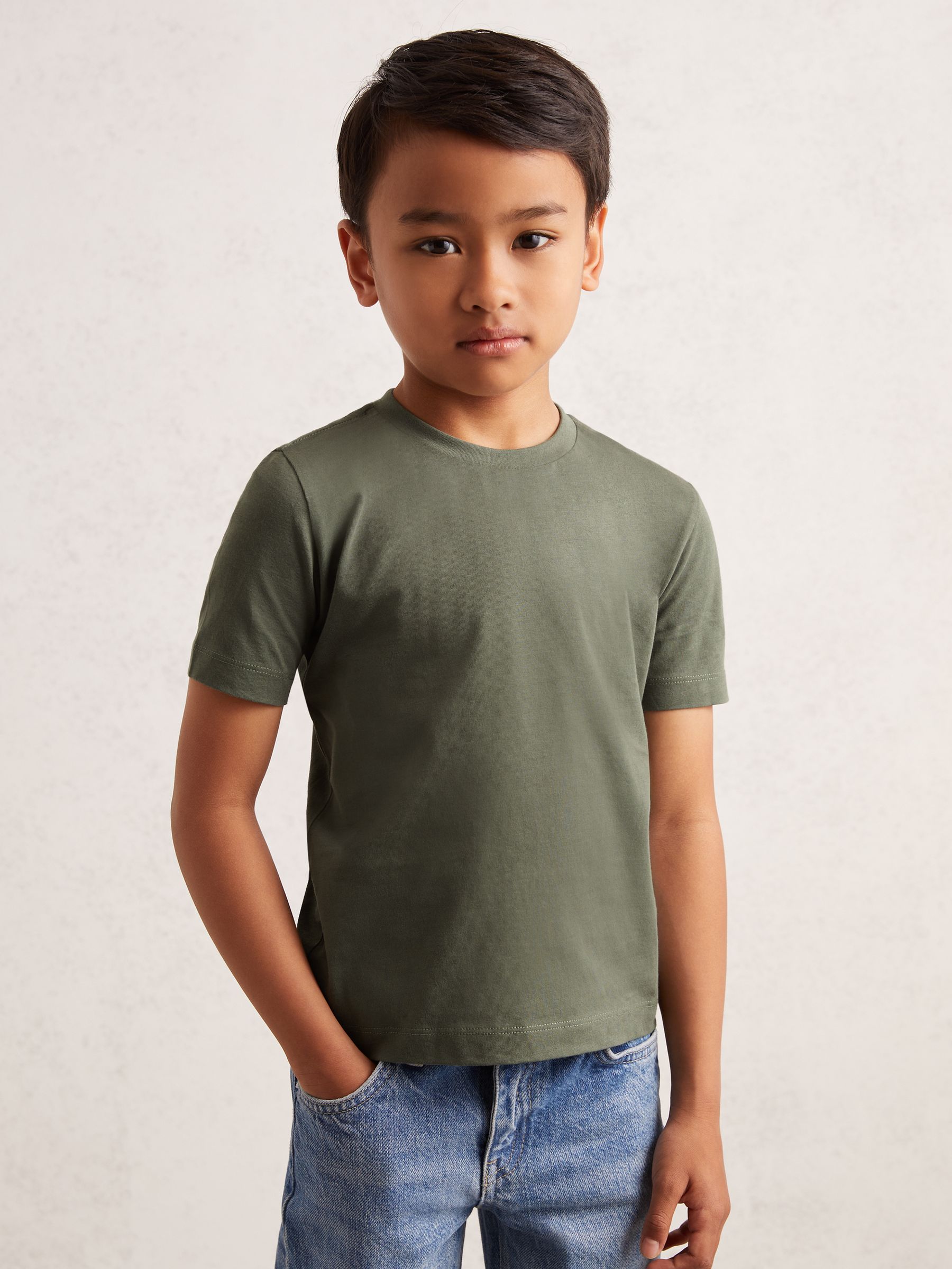 3-9 yrs Crew Neck T-Shirt in Dark Sage