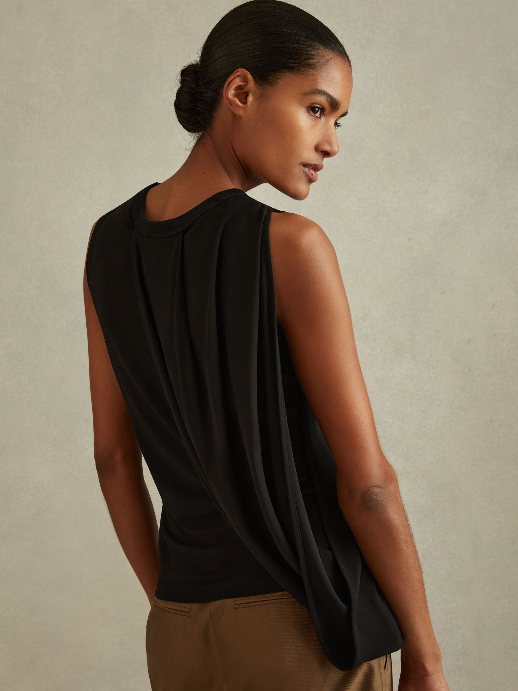 Draped Layered Top in Black