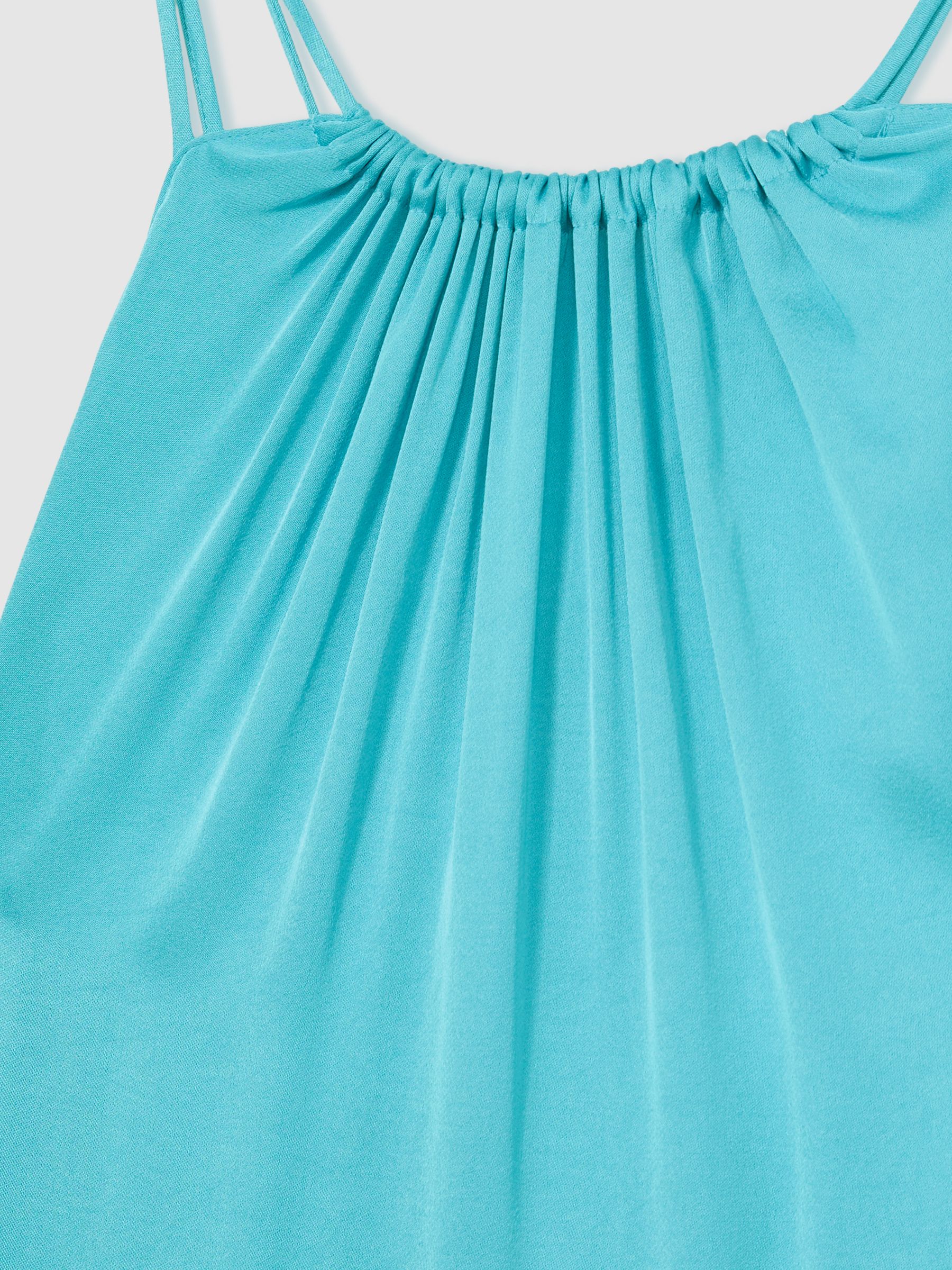 Satin Halterneck Maxi Dress in Blue