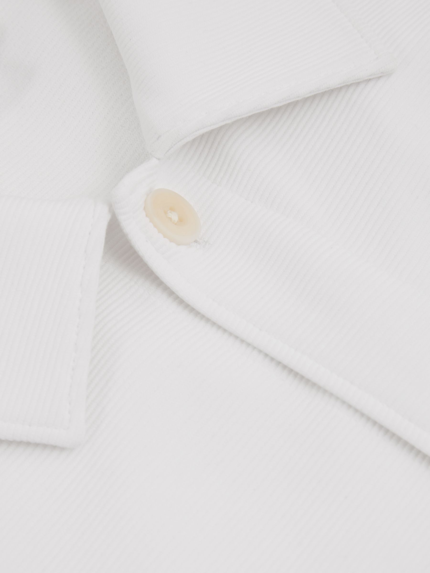 Flippo Off White Ribbed Cotton Blend Knitted Overshirt