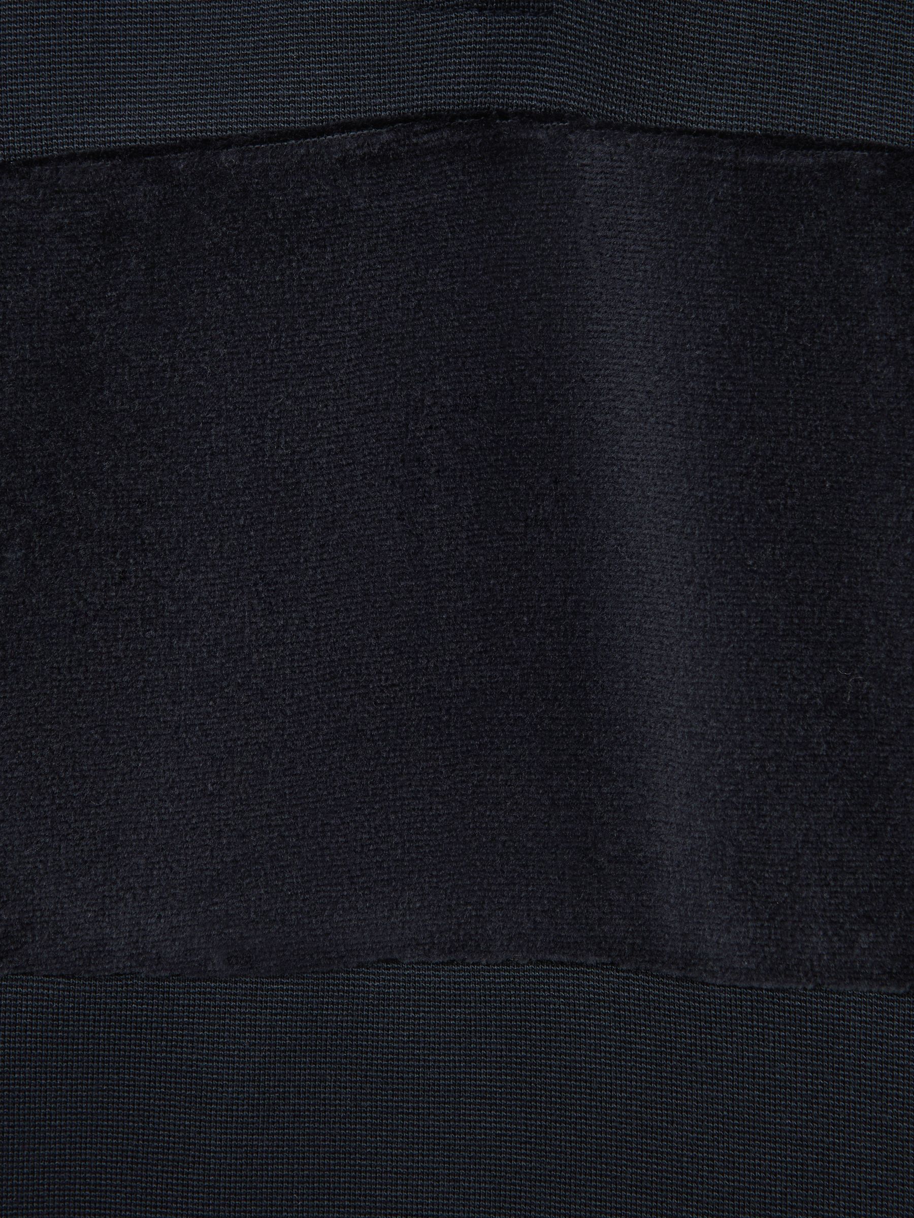 3-9 yrs Slim Fit Half-Zip Funnel Neck Velour Sweatshirt in Navy