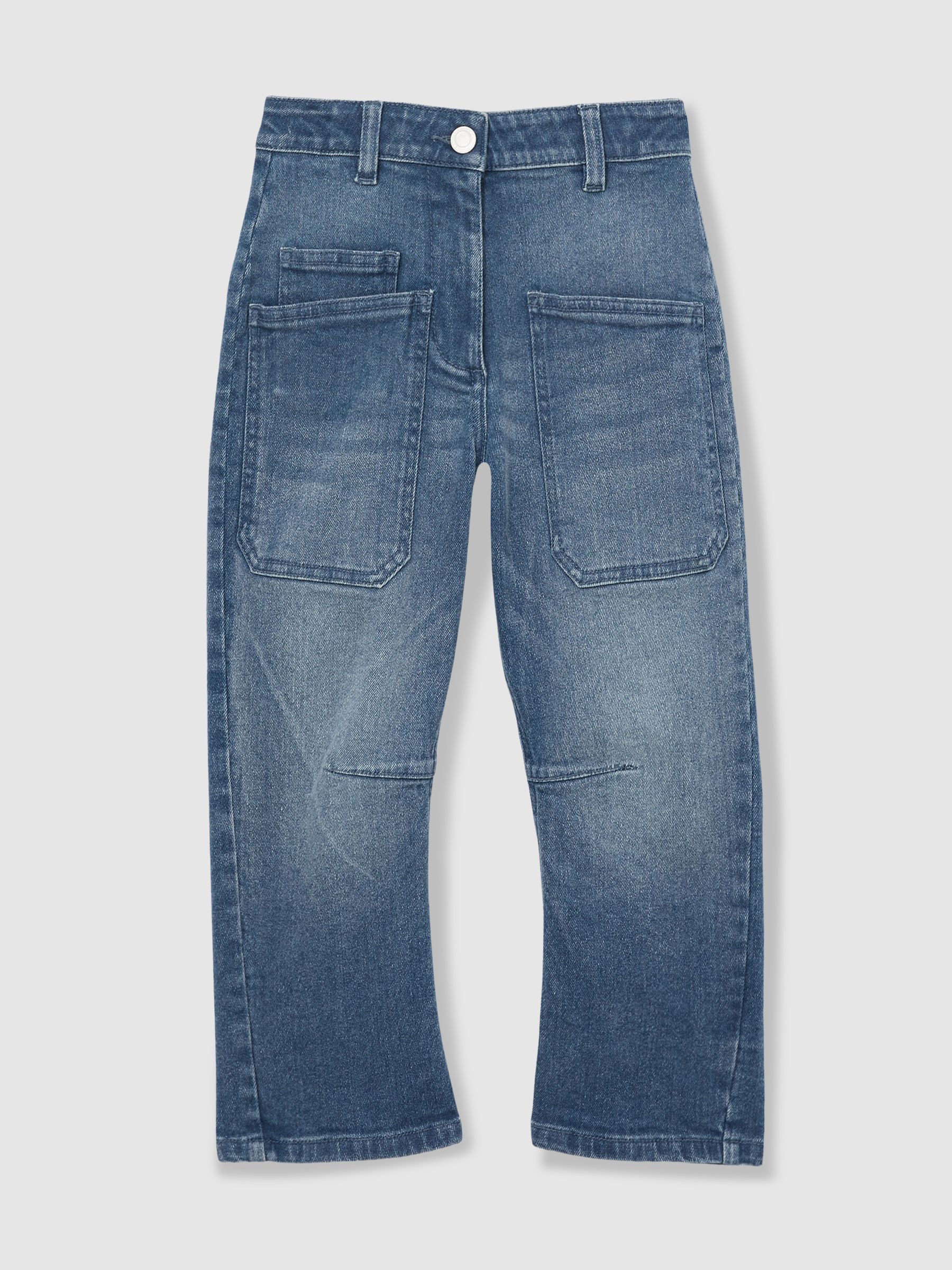 4-9 yrs Barrel-Leg Patch-Pocket Jeans in Blue